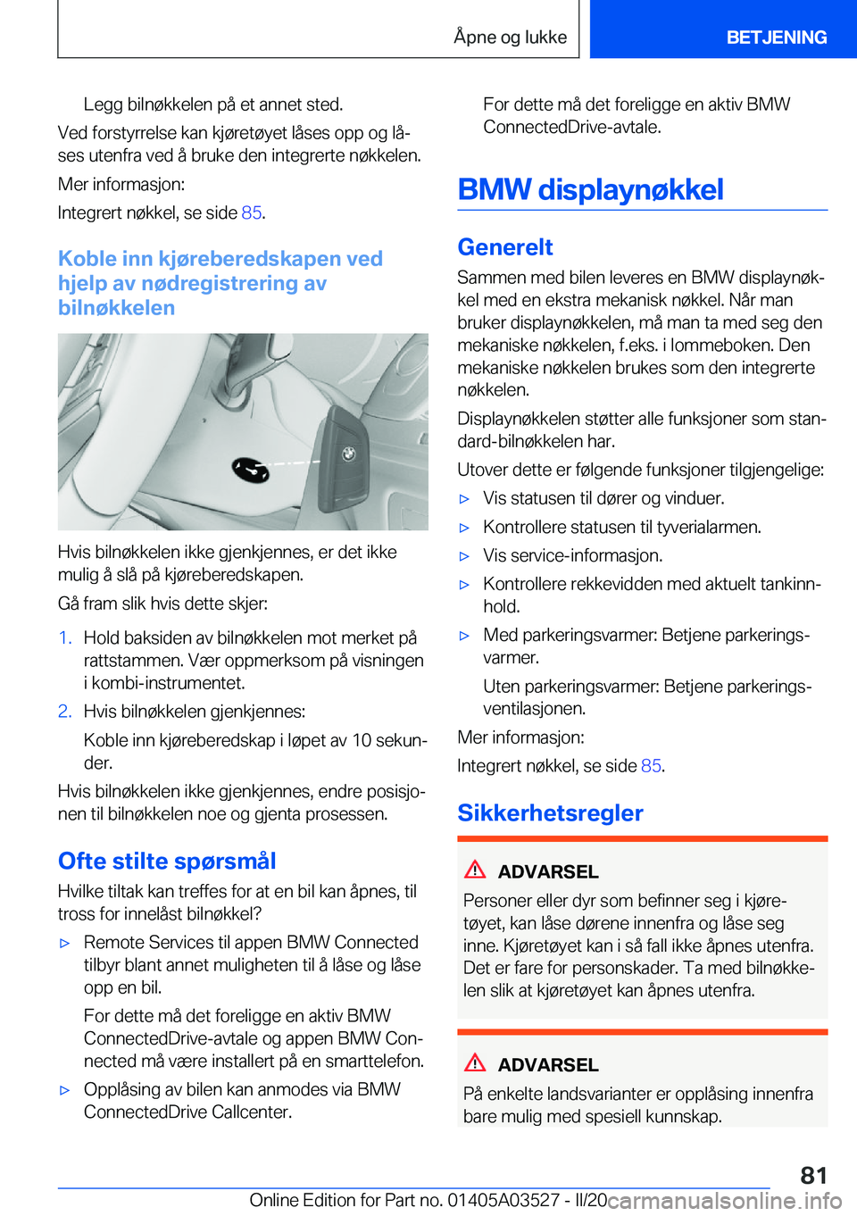 BMW X3 2020  InstruksjonsbØker (in Norwegian) �L�e�g�g��b�i�l�n�