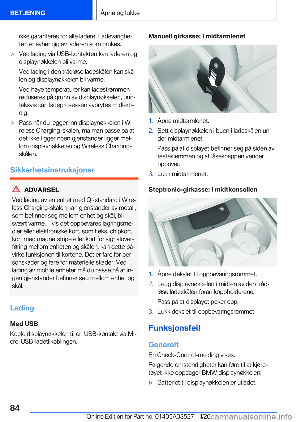 BMW X3 2020  InstruksjonsbØker (in Norwegian) �i�k�k�e��g�a�r�a�n�t�e�r�e�s��f�o�r��a�l�l�e��l�a�d�e�r�e�.��L�a�d�e�v�a�r�i�g�h�ej
�t�e�n��e�r��a�v�h�e�n�g�i�g��a�v��l�a�d�e�r�e�n��s�o�m��b�r�u�k�e�s�.'x�V�e�d��l�a�d�i�n�g��v�i�
