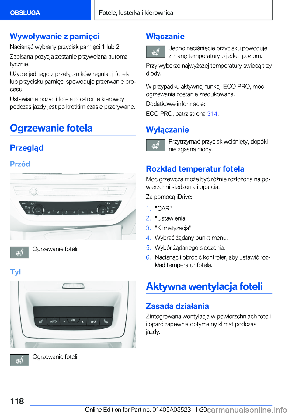 BMW X3 2020  Instrukcja obsługi (in Polish) �W�y�w�o�ł�y�w�a�n�i�e��z��p�a�m�i�