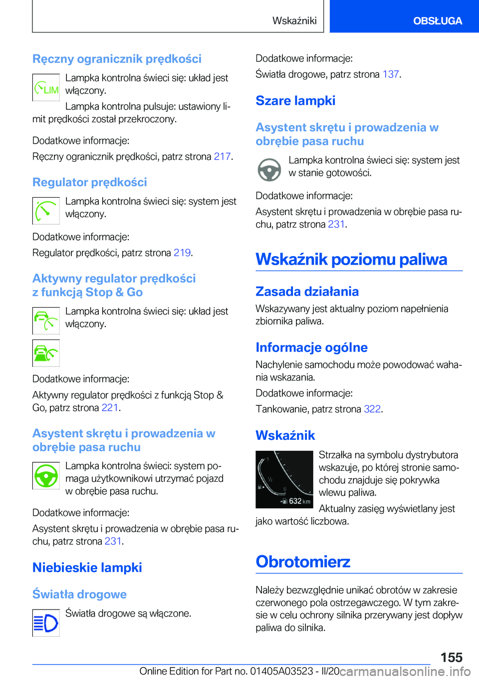 BMW X3 2020  Instrukcja obsługi (in Polish) �R�