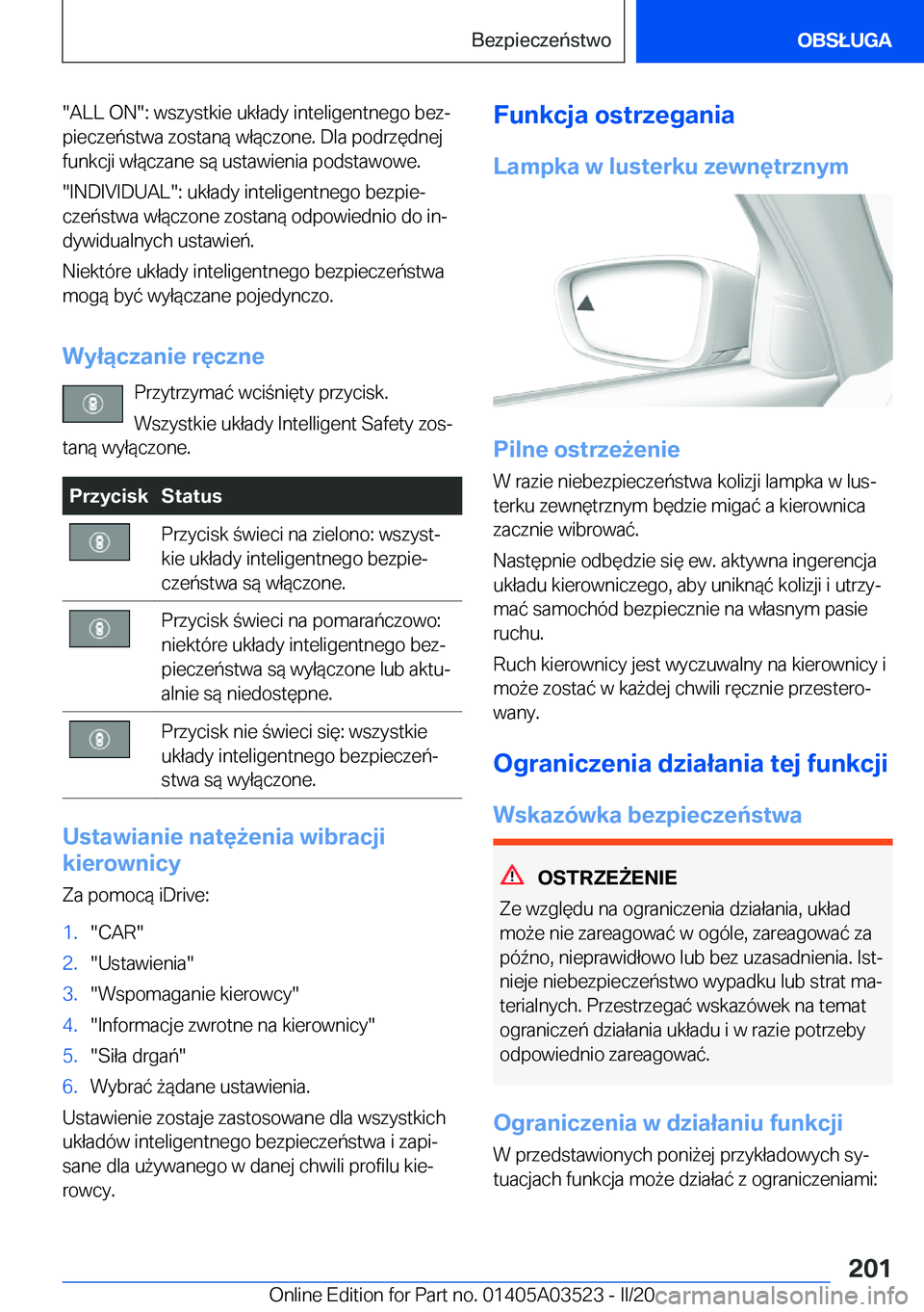 BMW X3 2020  Instrukcja obsługi (in Polish) ��A�L�L��O�N��:��w�s�z�y�s�t�k�i�e��u�k�ł�a�d�y��i�n�t�e�l�i�g�e�n�t�n�e�g�o��b�e�zj�p�i�e�c�z�e�
