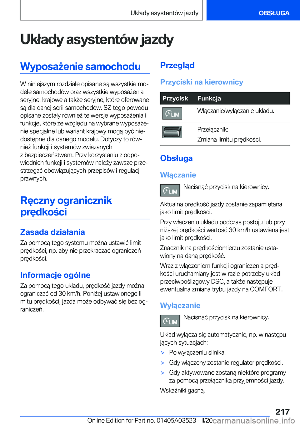 BMW X3 2020  Instrukcja obsługi (in Polish) �U�k�ł�a�d�y��a�s�y�s�t�e�n�t�