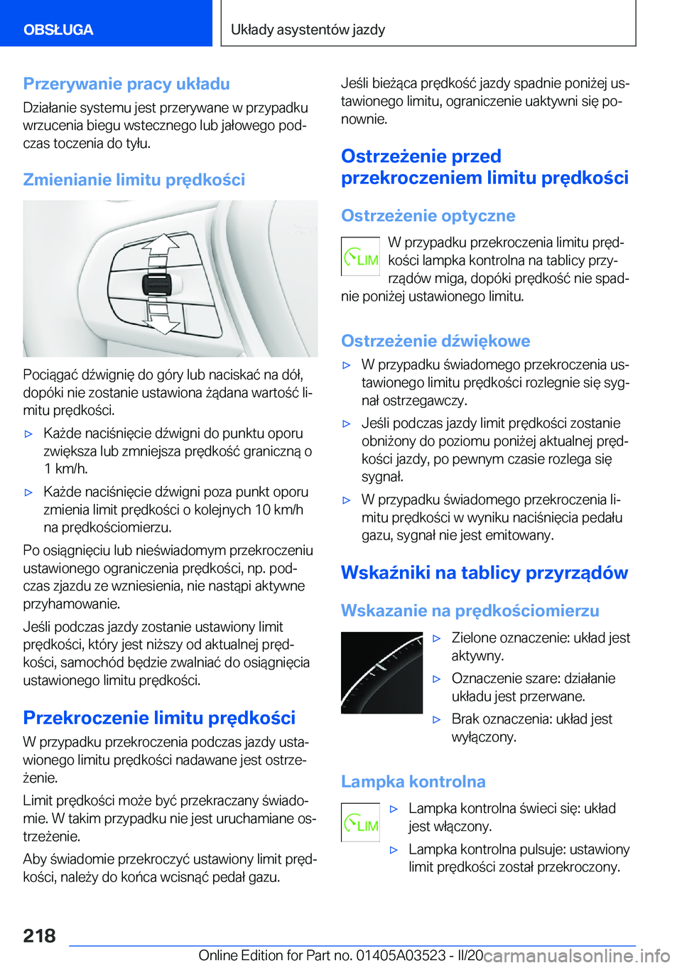 BMW X3 2020  Instrukcja obsługi (in Polish) �P�r�z�e�r�y�w�a�n�i�e��p�r�a�c�y��u�k�ł�a�d�u
�D�z�i�a�ł�a�n�i�e��s�y�s�t�e�m�u��j�e�s�t��p�r�z�e�r�y�w�a�n�e��w��p�r�z�y�p�a�d�k�u
�w�r�z�u�c�e�n�i�a��b�i�e�g�u��w�s�t�e�c�z�n�e�g�o��l�u