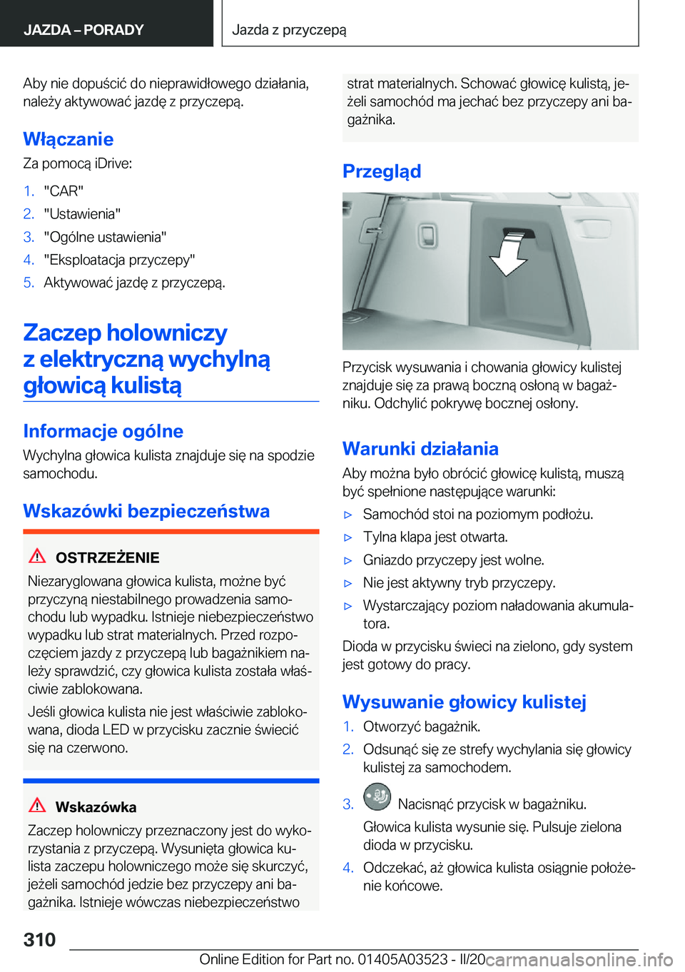 BMW X3 2020  Instrukcja obsługi (in Polish) �A�b�y��n�i�e��d�o�p�u�c�i�