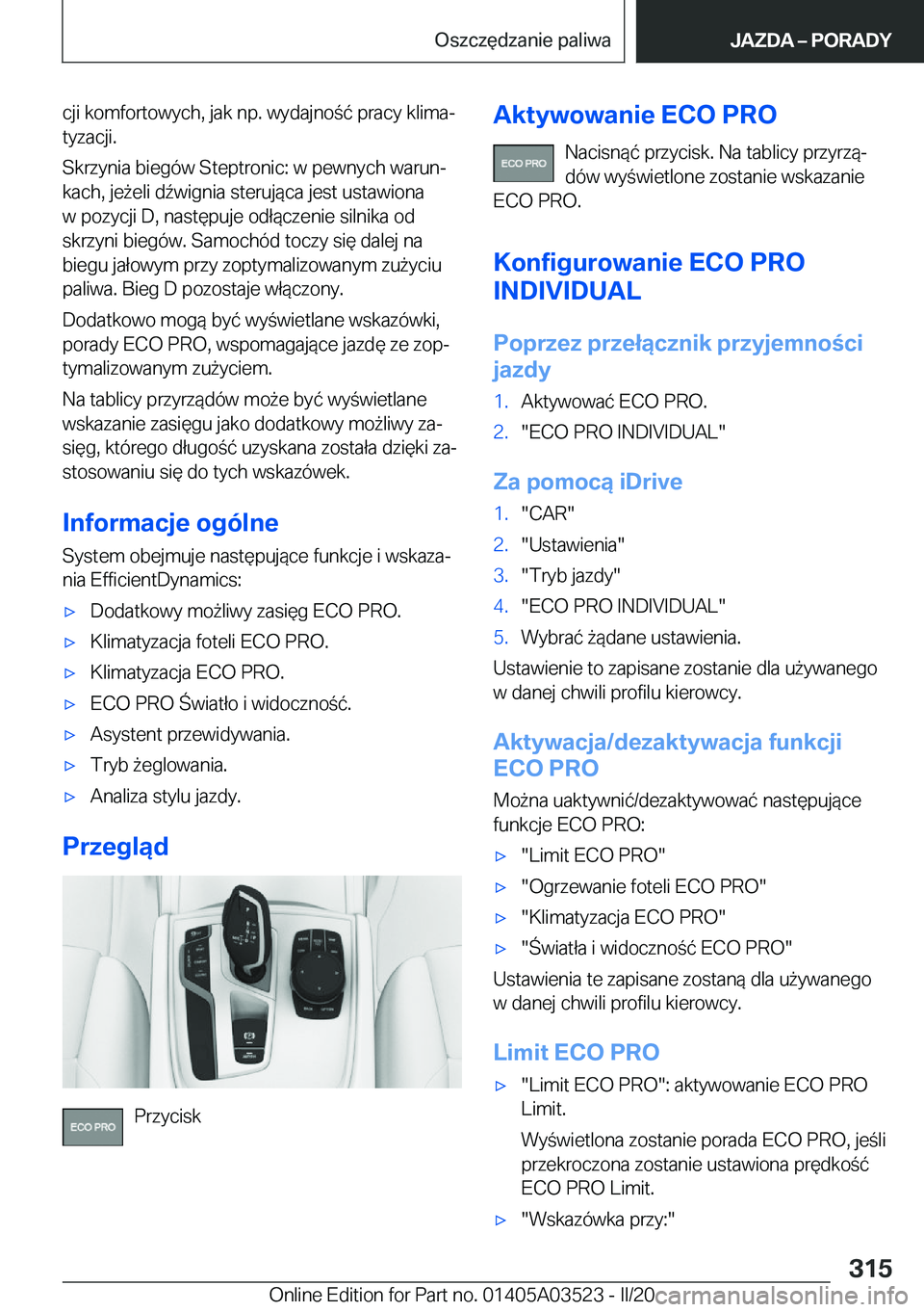 BMW X3 2020  Instrukcja obsługi (in Polish) �c�j�i��k�o�m�f�o�r�t�o�w�y�c�h�,��j�a�k��n�p�.��w�y�d�a�j�n�o�