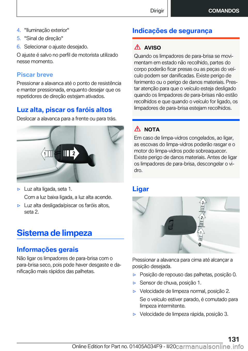 BMW X3 2020  Manual do condutor (in Portuguese) �4�.��I�l�u�m�i�n�a�