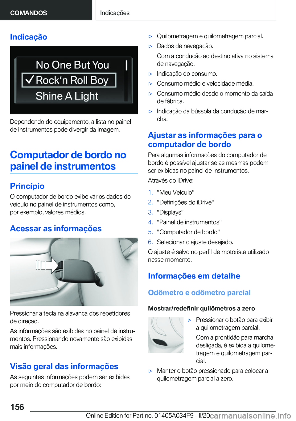 BMW X3 2020  Manual do condutor (in Portuguese) �I�n�d�i�c�a�