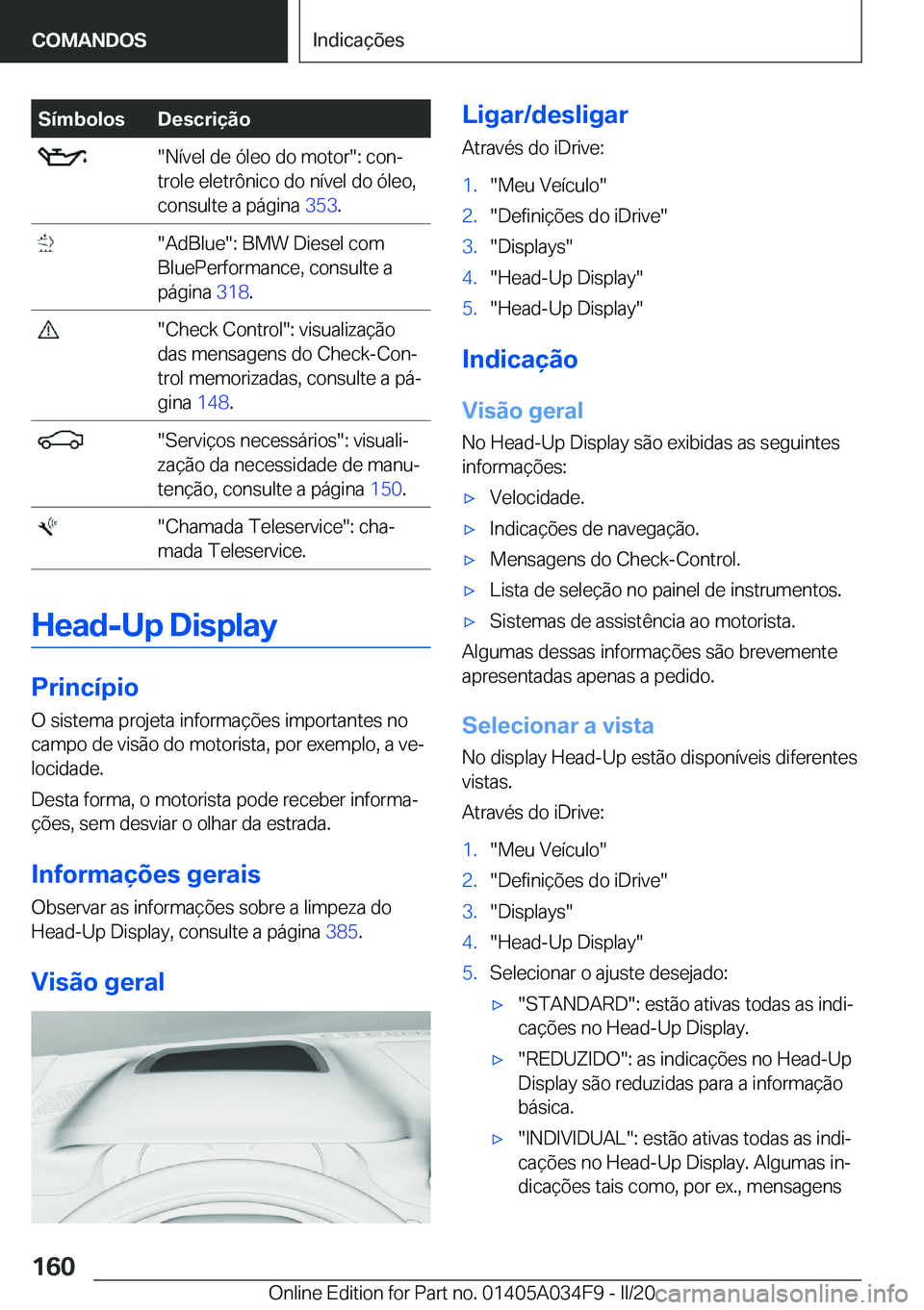 BMW X3 2020  Manual do condutor (in Portuguese) �S�