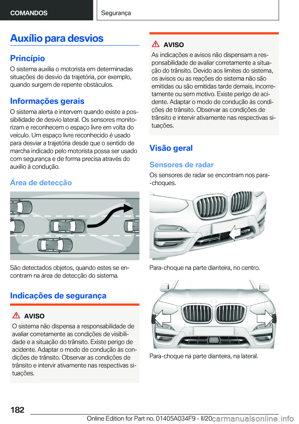 BMW X3 2020  Manual do condutor (in Portuguese) �A�u�x�