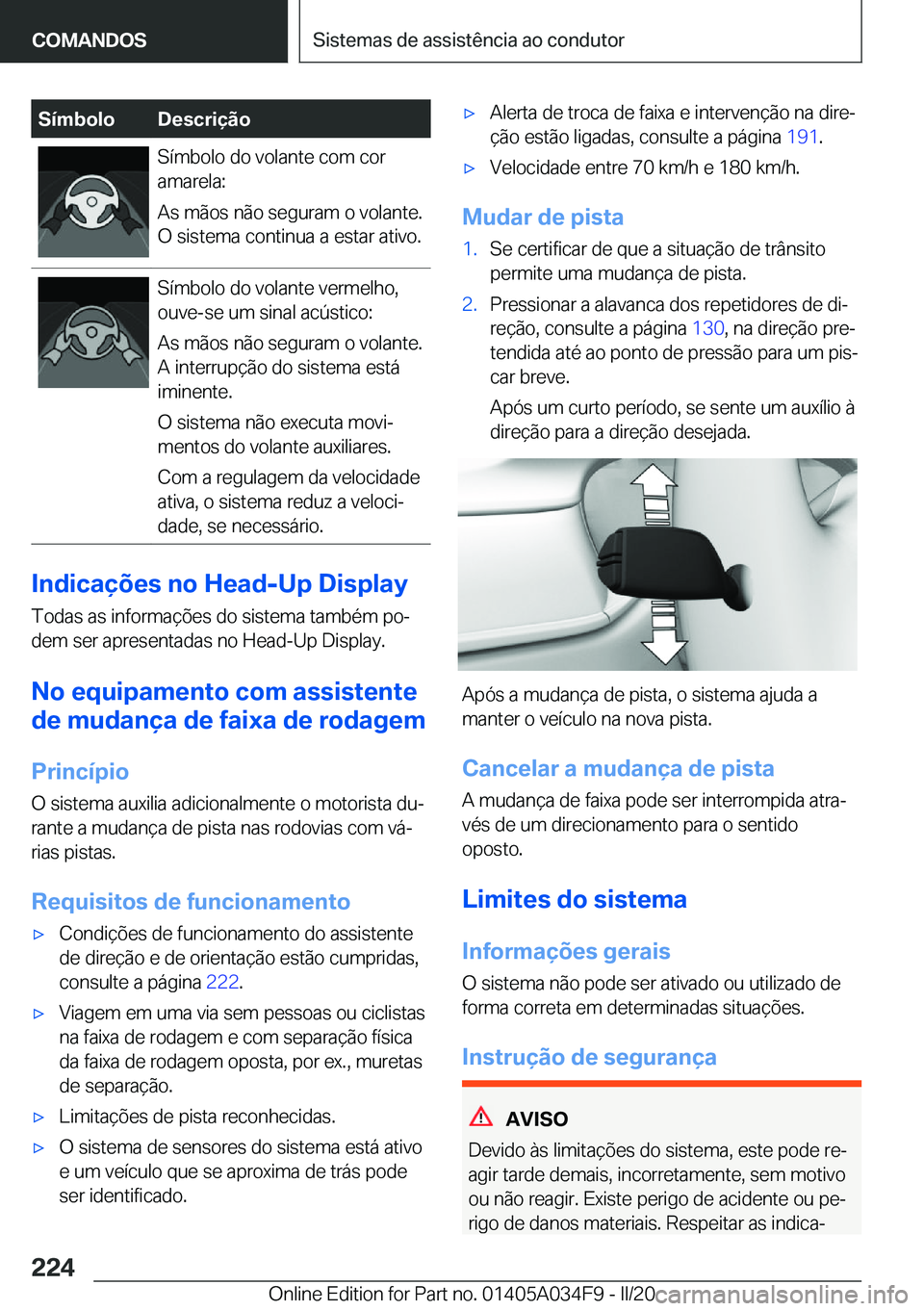 BMW X3 2020  Manual do condutor (in Portuguese) �S�