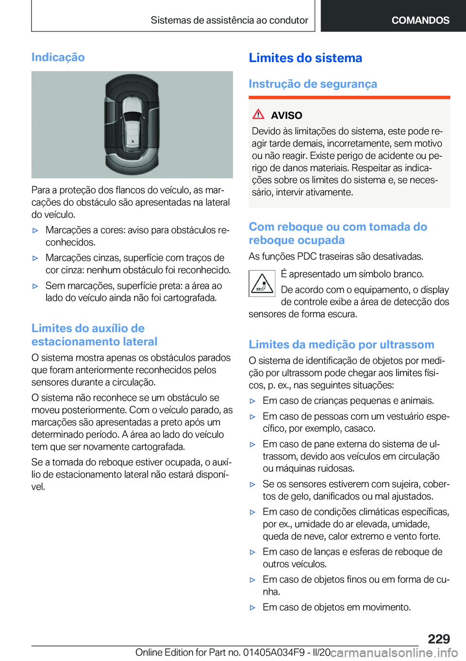 BMW X3 2020  Manual do condutor (in Portuguese) �I�n�d�i�c�a�