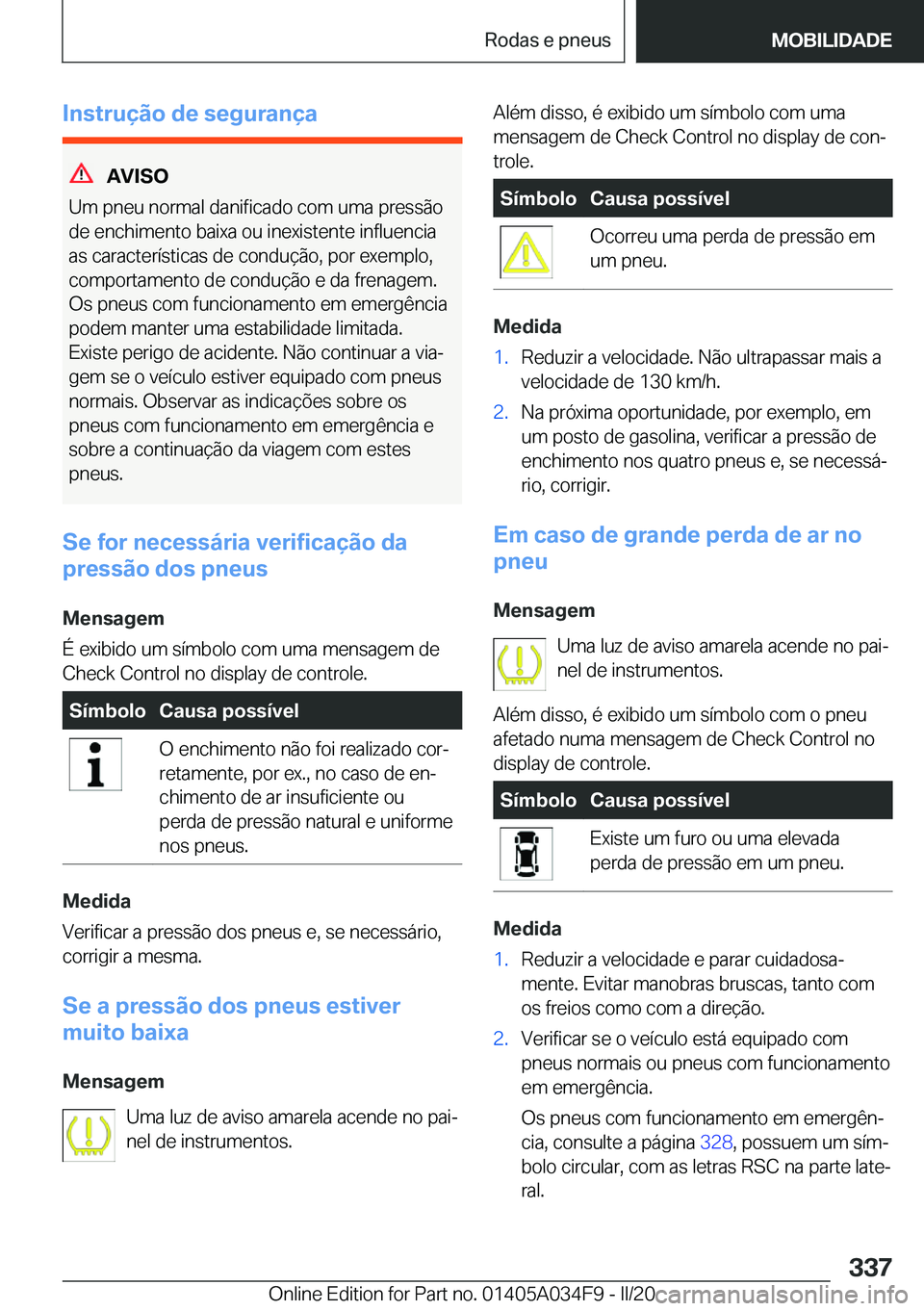 BMW X3 2020  Manual do condutor (in Portuguese) �I�n�s�t�r�u�
