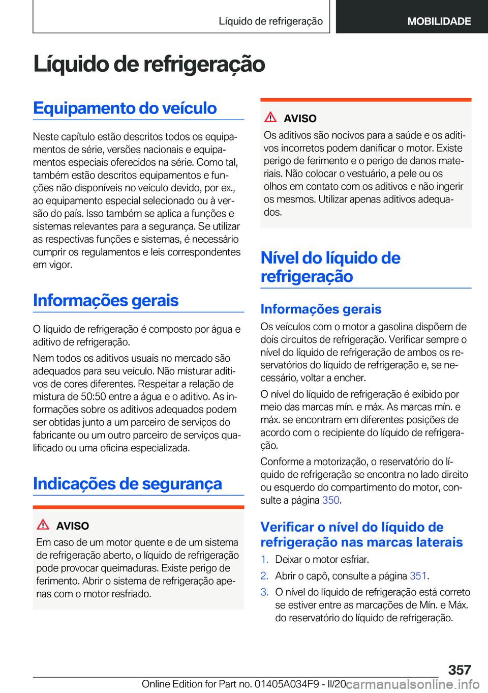 BMW X3 2020  Manual do condutor (in Portuguese) �L�