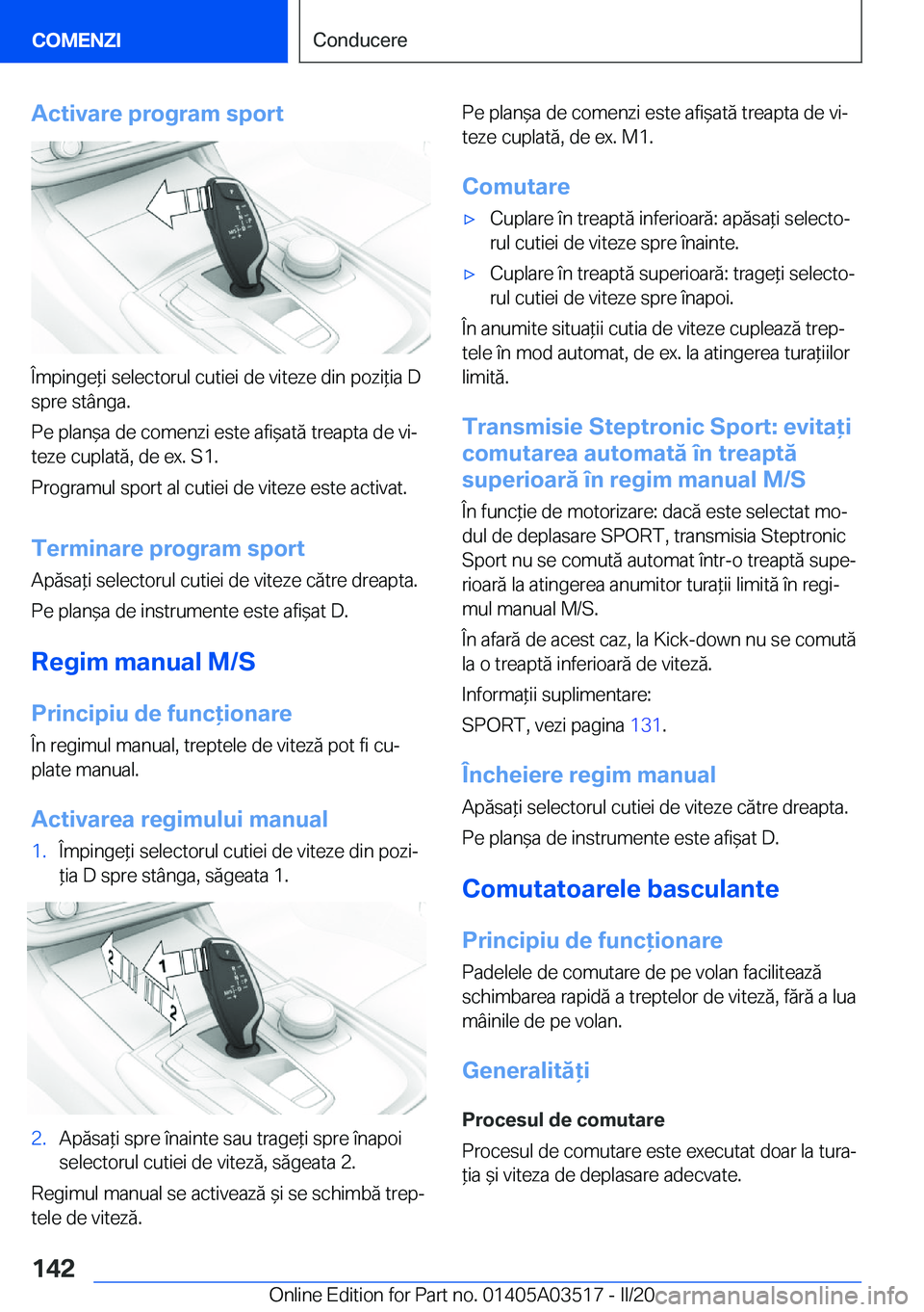 BMW X3 2020  Ghiduri De Utilizare (in Romanian) �A�c�t�i�v�a�r�e��p�r�o�g�r�a�m��s�p�o�r�t
�