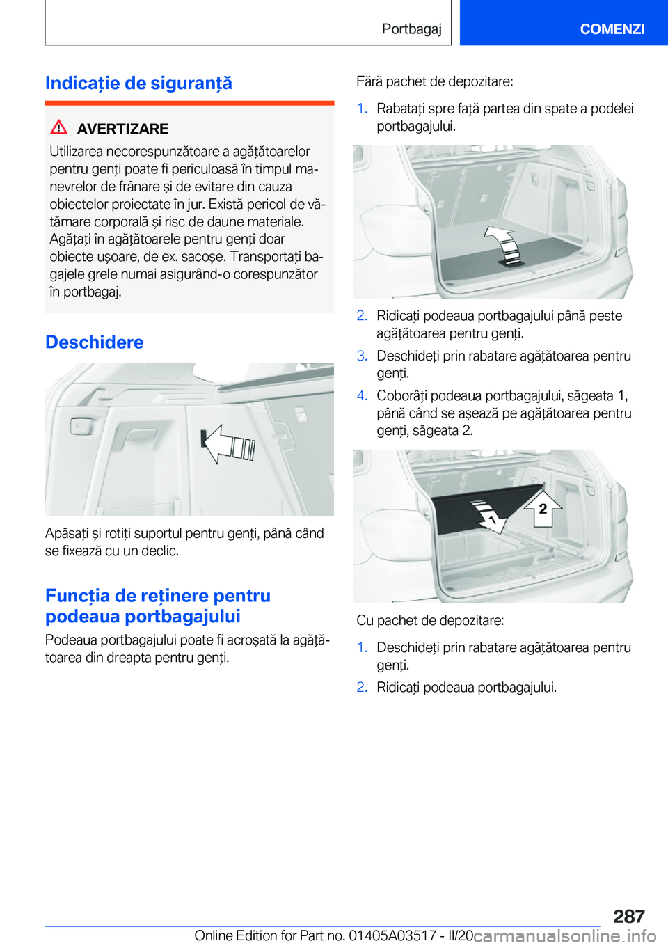BMW X3 2020  Ghiduri De Utilizare (in Romanian) �I�n�d�i�c�a�i�e��d�e��s�i�g�u�r�a�n�
