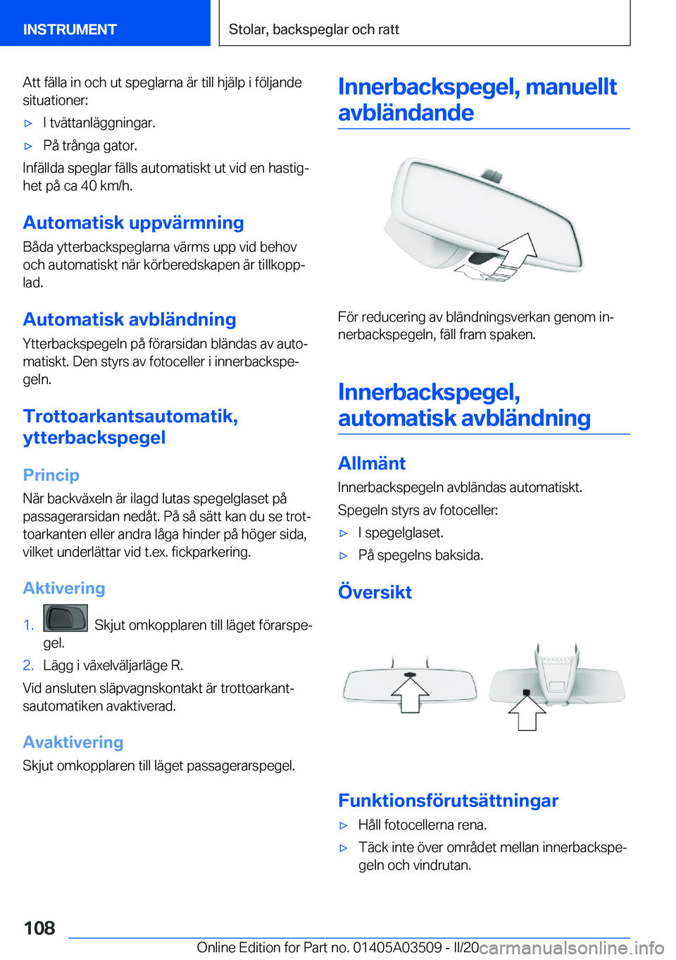 BMW X3 2020  InstruktionsbÖcker (in Swedish) �A�t�t��f�ä�l�l�a��i�n��o�c�h��u�t��s�p�e�g�l�a�r�n�a��ä�r��t�i�l�l��h�j�ä�l�p��i��f�