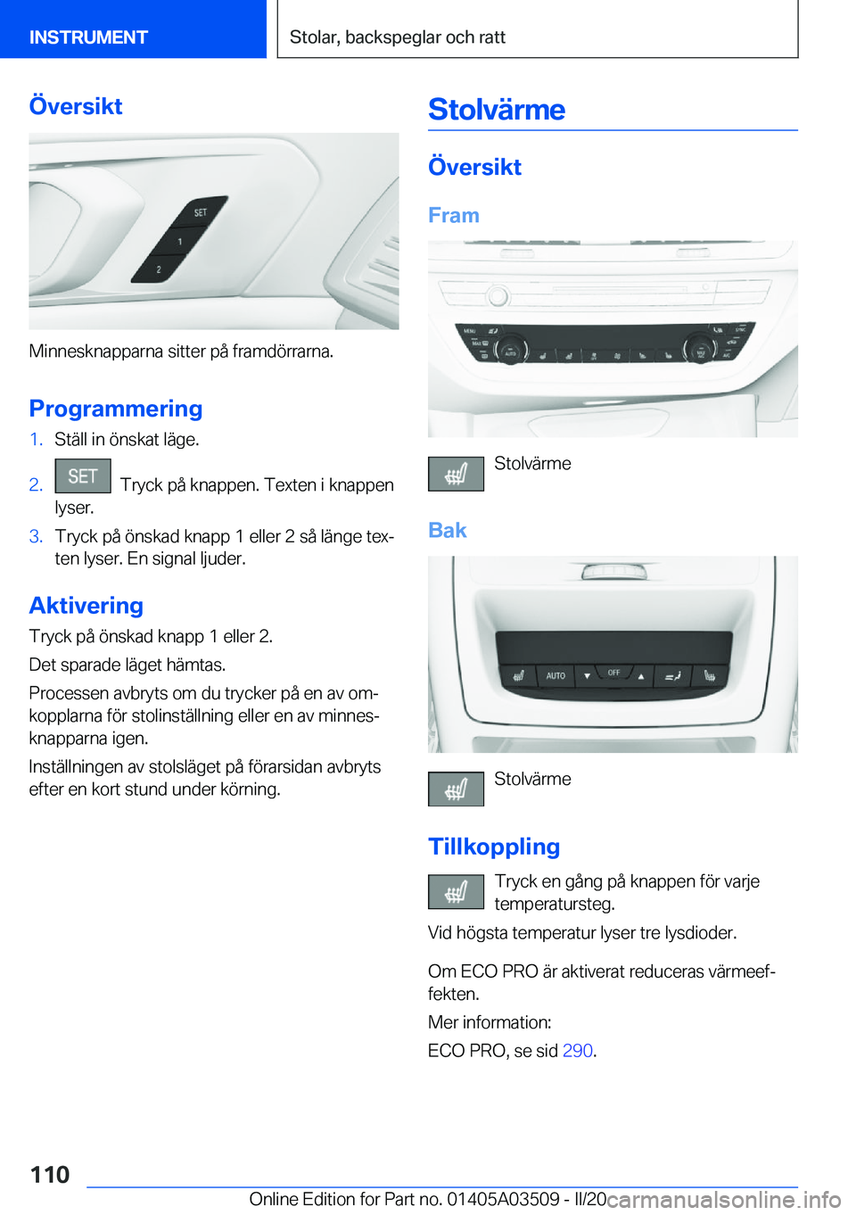 BMW X3 2020  InstruktionsbÖcker (in Swedish) �