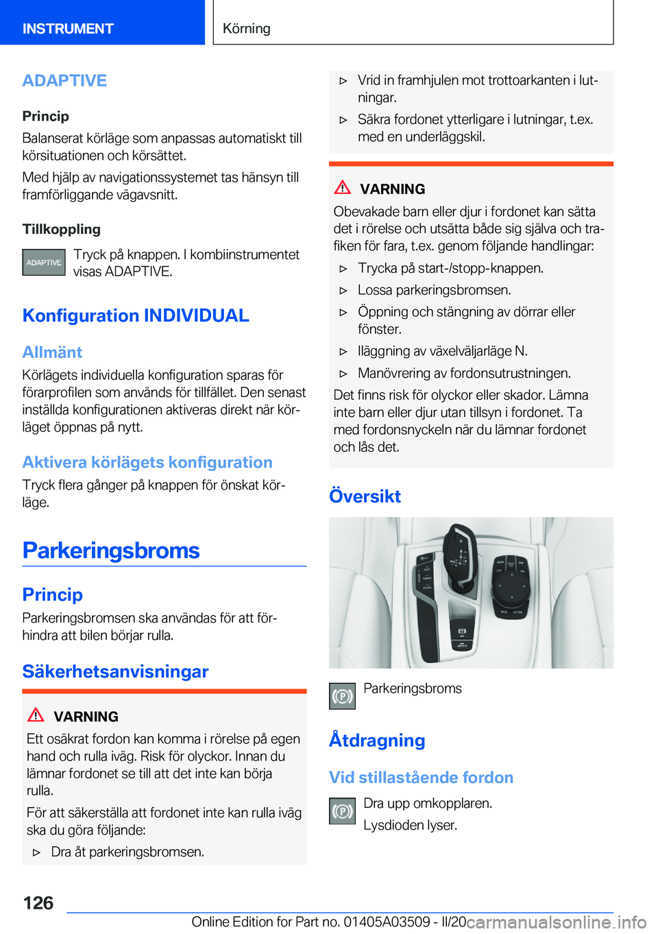 BMW X3 2020  InstruktionsbÖcker (in Swedish) �A�D�A�P�T�I�V�E
�P�r�i�n�c�i�p
�B�a�l�a�n�s�e�r�a�t��k�