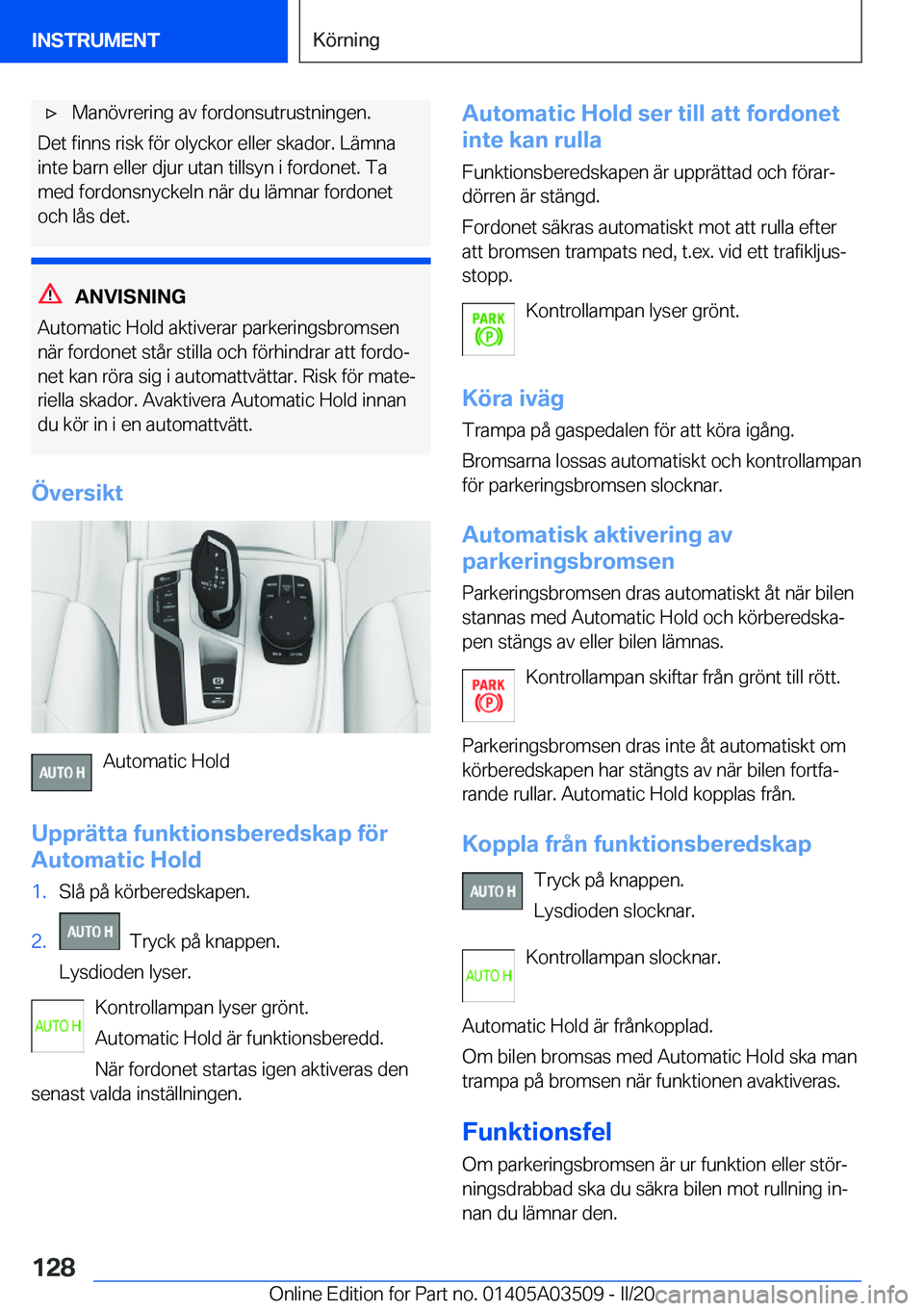 BMW X3 2020  InstruktionsbÖcker (in Swedish) 'x�M�a�n�