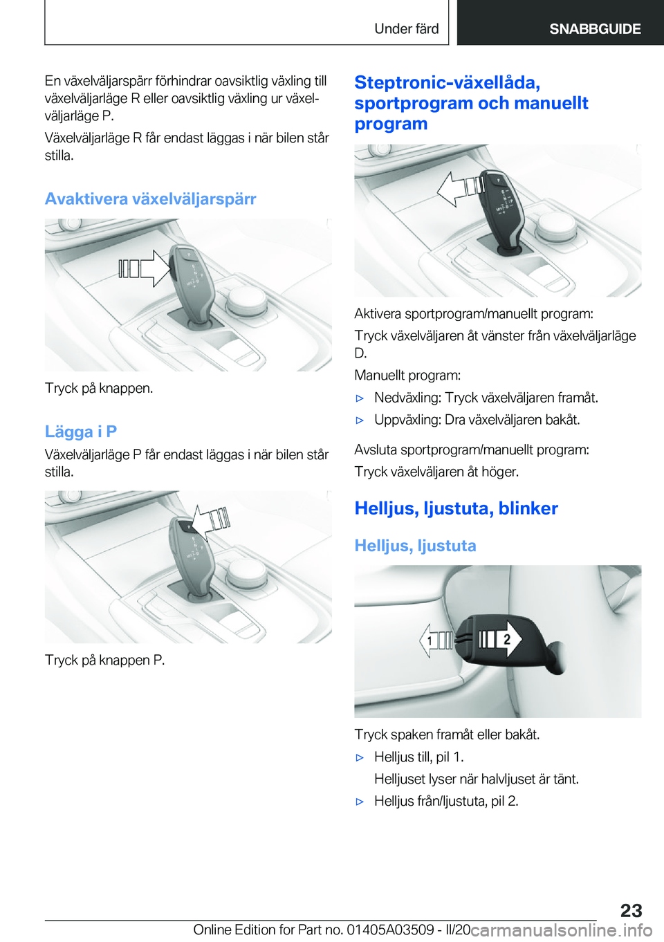 BMW X3 2020  InstruktionsbÖcker (in Swedish) �E�n��v�ä�x�e�l�v�ä�l�j�a�r�s�p�ä�r�r��f�