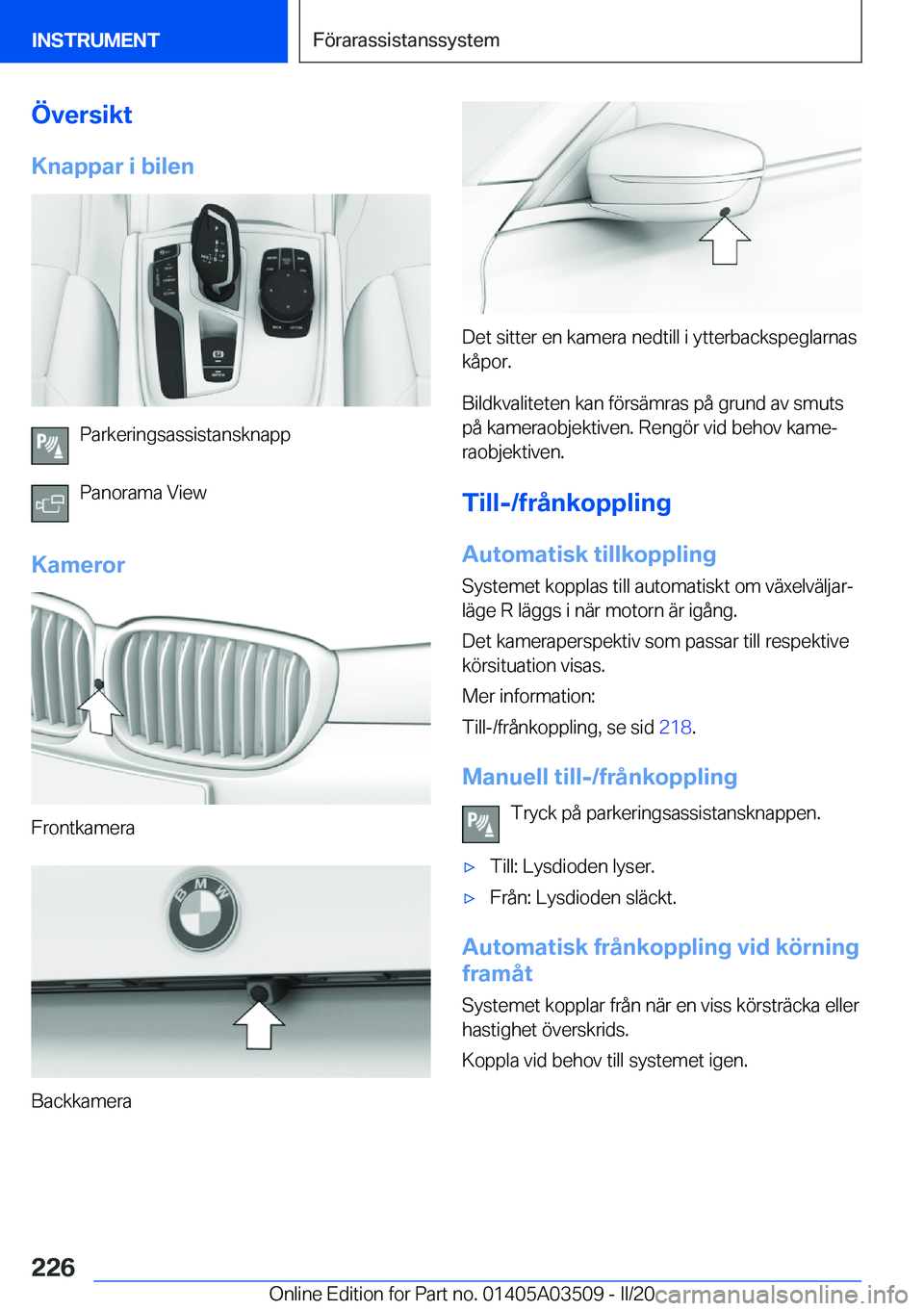BMW X3 2020  InstruktionsbÖcker (in Swedish) �