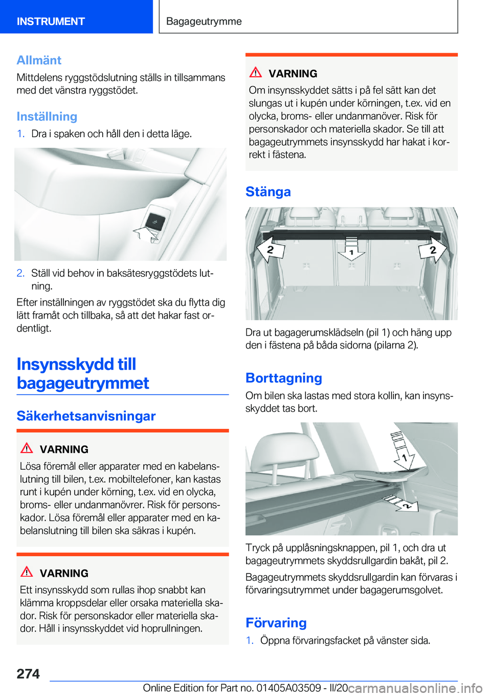 BMW X3 2020  InstruktionsbÖcker (in Swedish) �A�l�l�m�ä�n�t
�M�i�t�t�d�e�l�e�n�s��r�y�g�g�s�t�