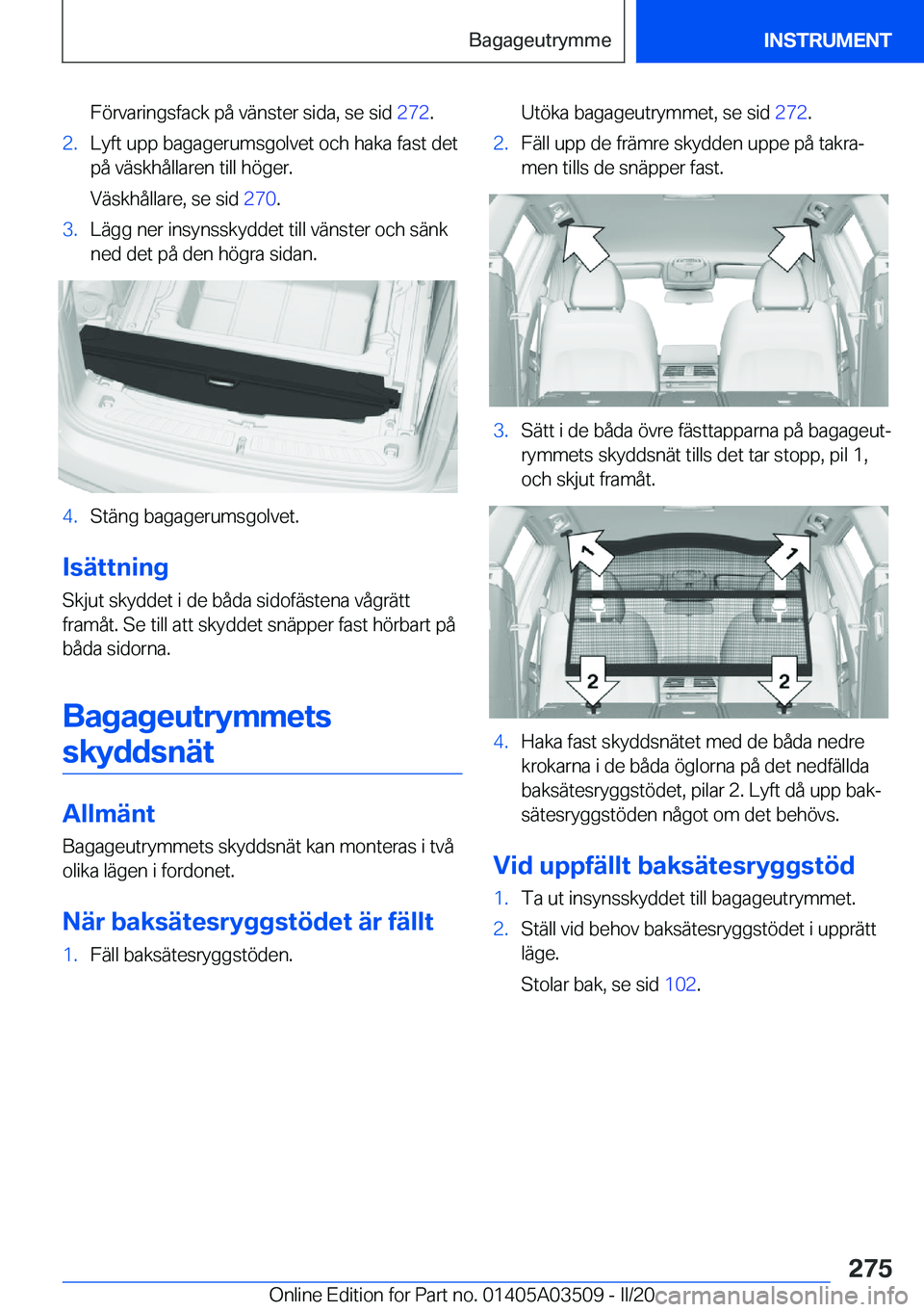 BMW X3 2020  InstruktionsbÖcker (in Swedish) �F�