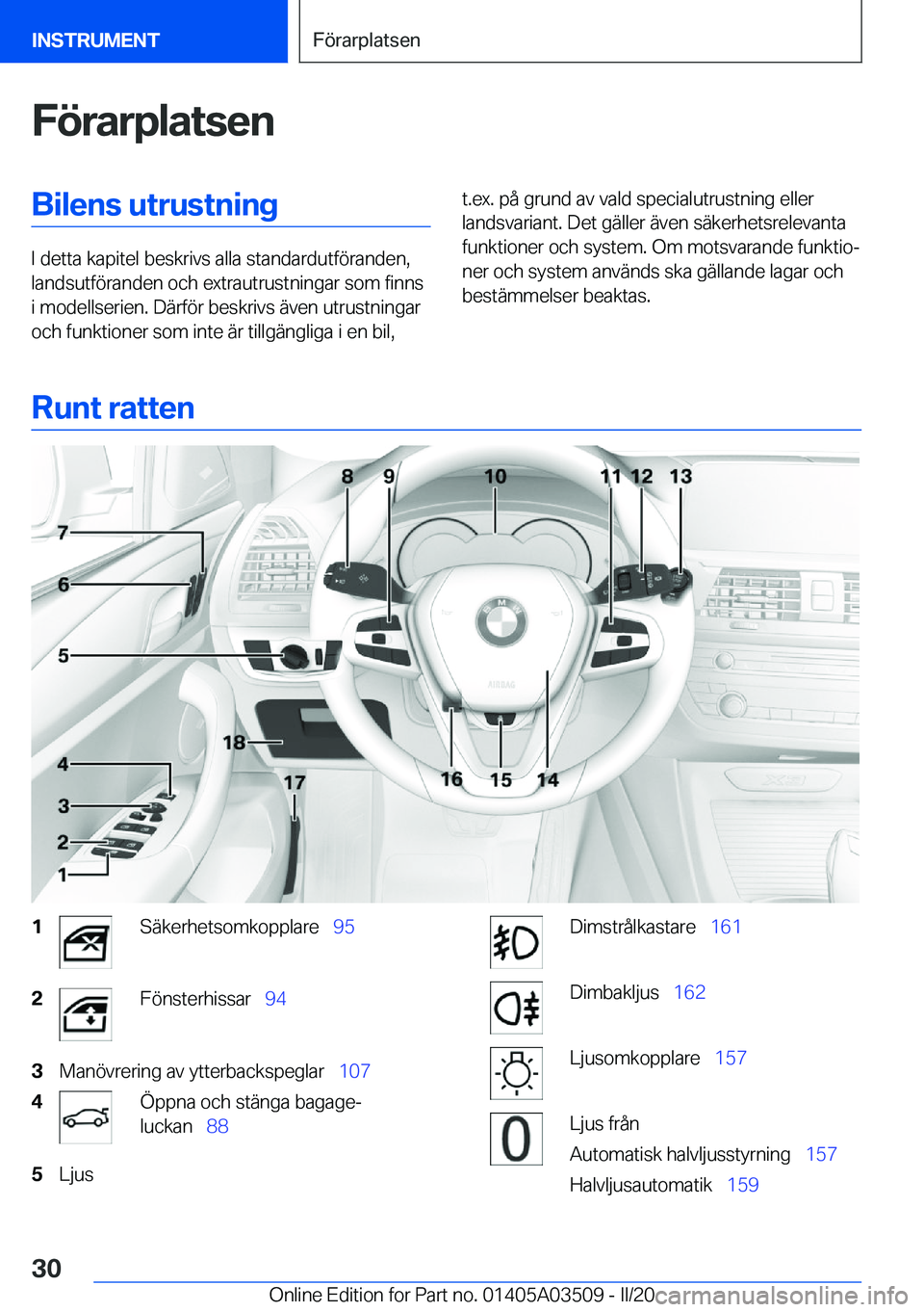 BMW X3 2020  InstruktionsbÖcker (in Swedish) �F�