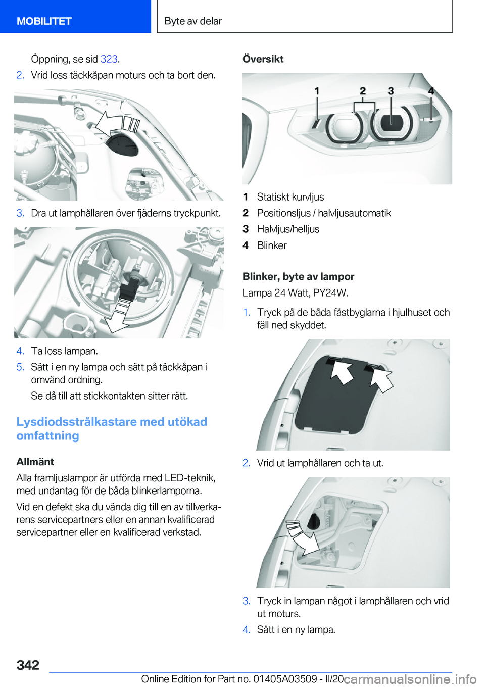 BMW X3 2020  InstruktionsbÖcker (in Swedish) �