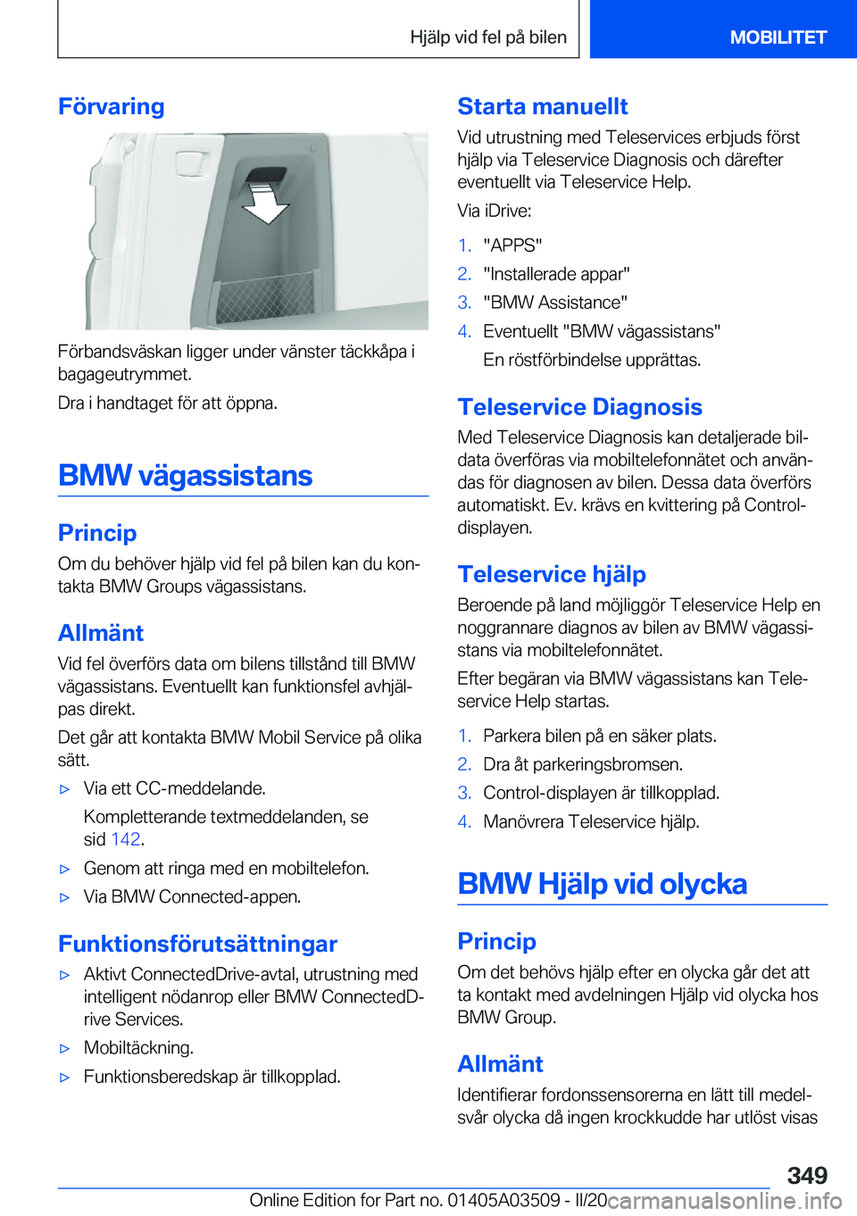 BMW X3 2020  InstruktionsbÖcker (in Swedish) �F�