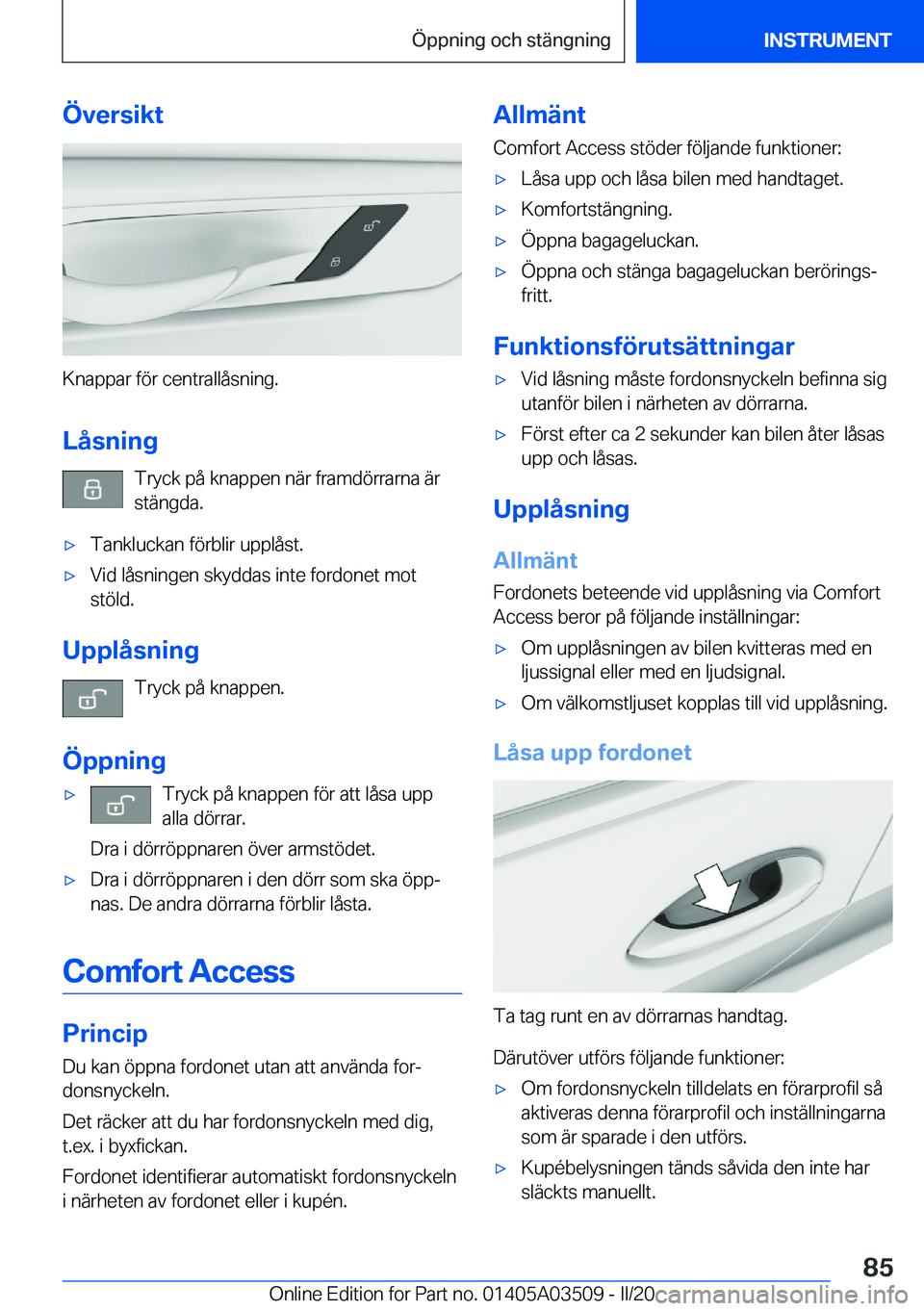 BMW X3 2020  InstruktionsbÖcker (in Swedish) �