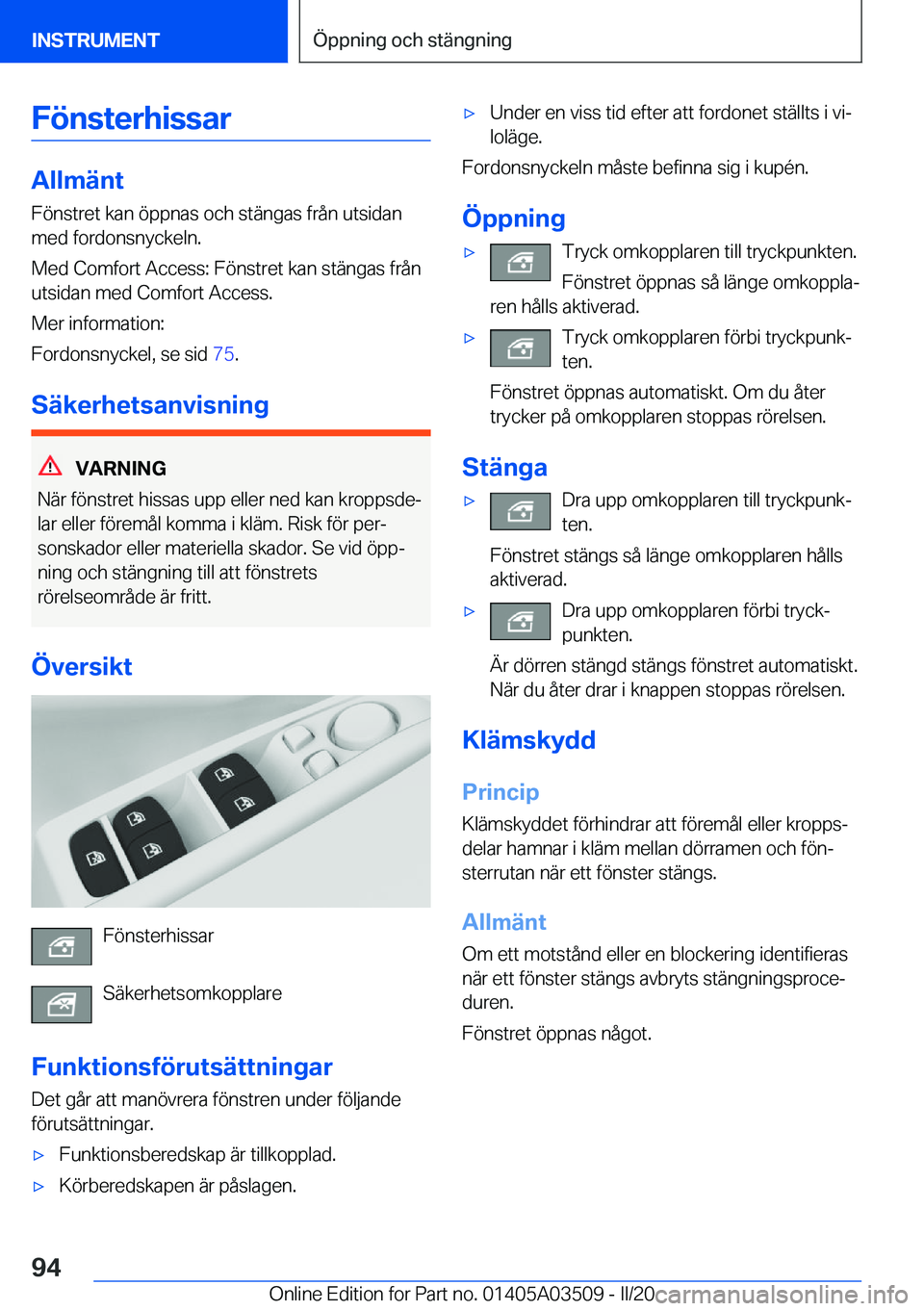 BMW X3 2020  InstruktionsbÖcker (in Swedish) �F�