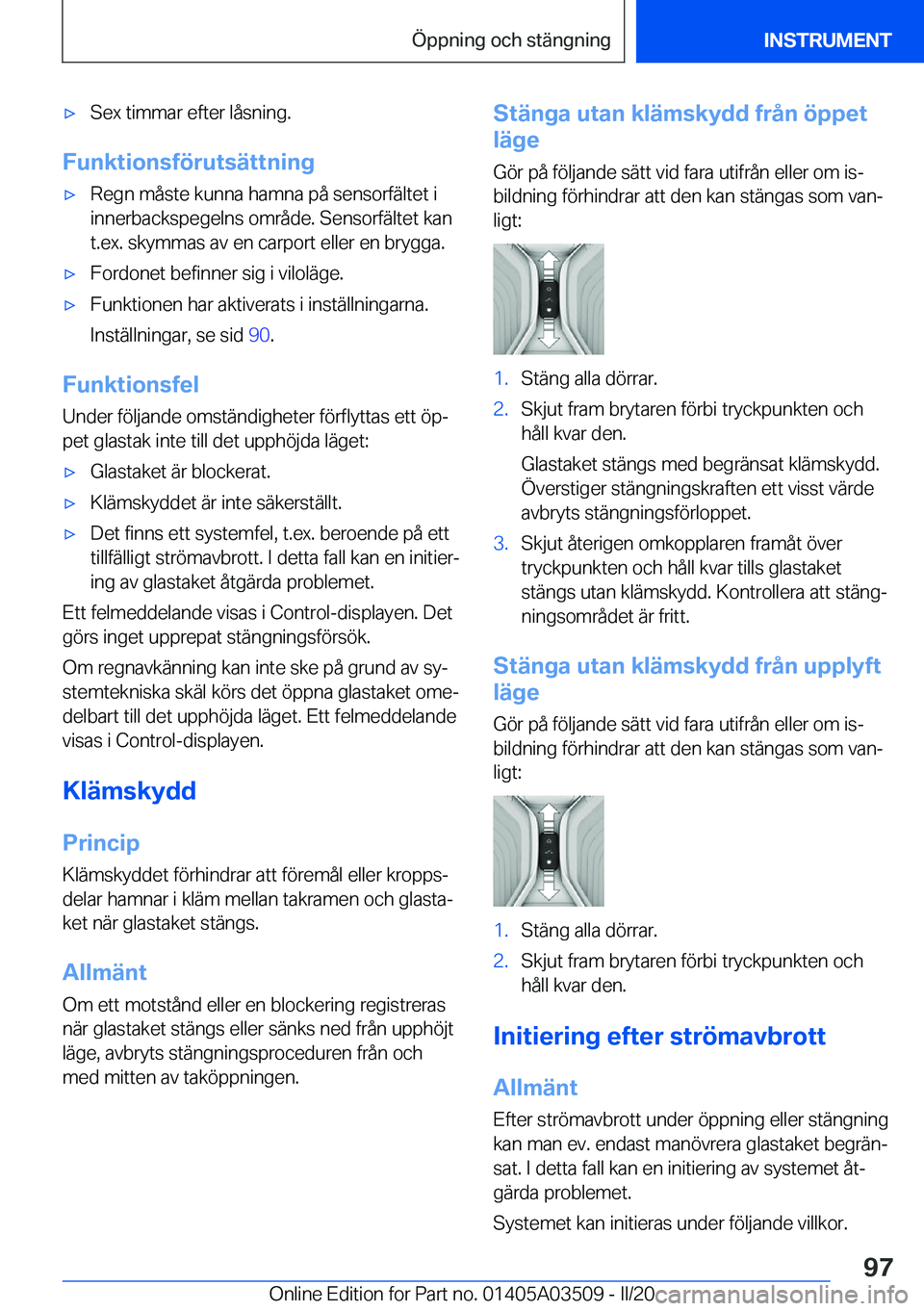 BMW X3 2020  InstruktionsbÖcker (in Swedish) 'x�S�e�x��t�i�m�m�a�r��e�f�t�e�r��l�å�s�n�i�n�g�.
�F�u�n�k�t�i�o�n�s�f�
