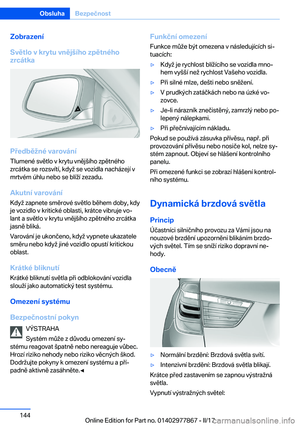BMW X3 2017  Návod na použití (in Czech) �Z�o�b�r�a�z�e�n�