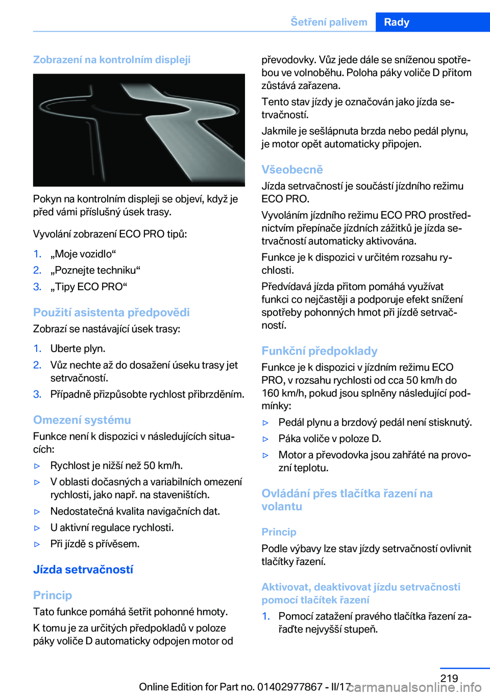 BMW X3 2017  Návod na použití (in Czech) �Z�o�b�r�a�z�e�n�