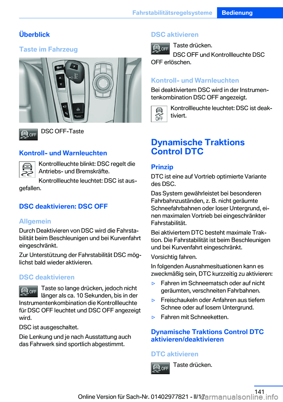 BMW X3 2017  Betriebsanleitungen (in German) �