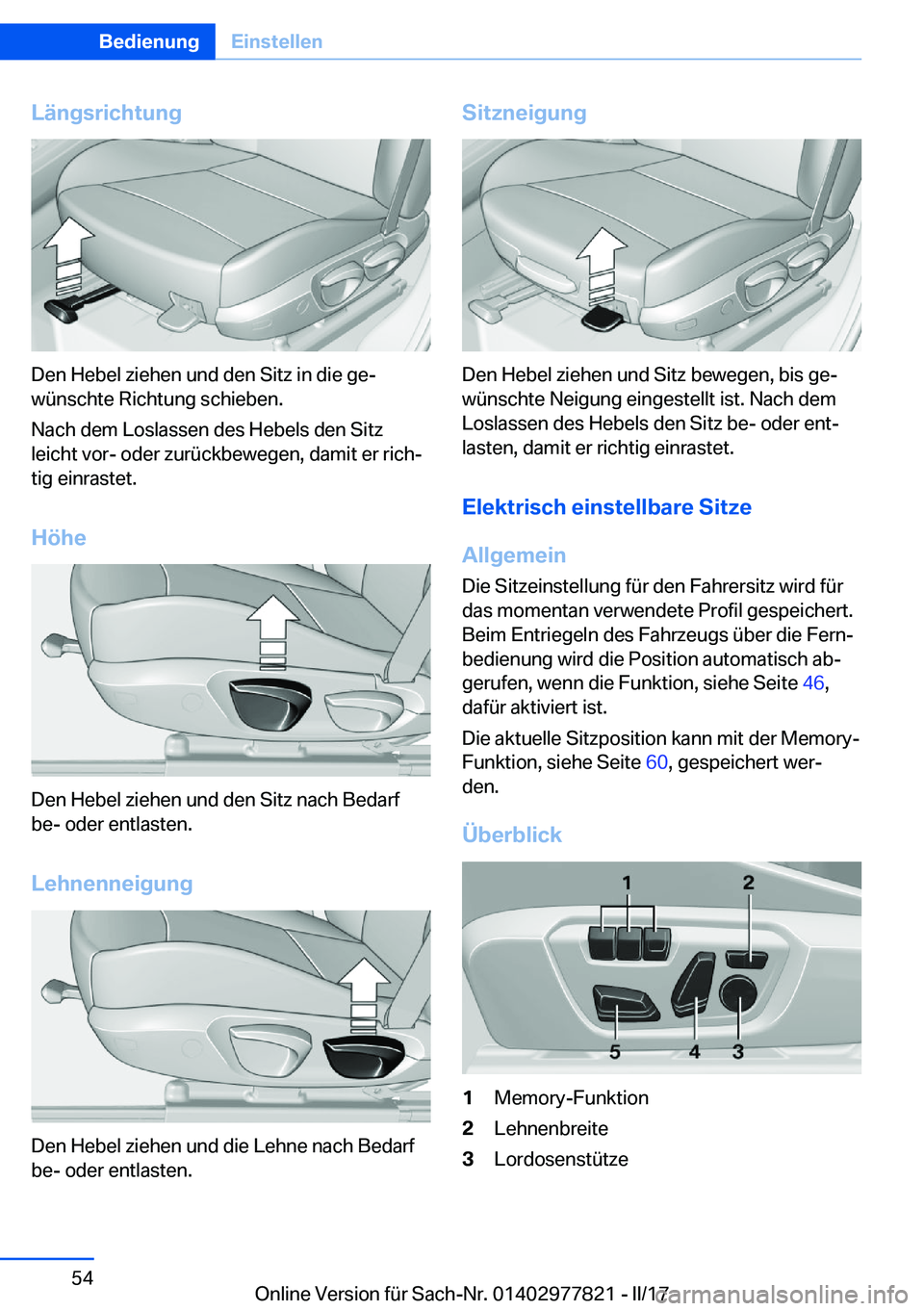 BMW X3 2017  Betriebsanleitungen (in German) �L�