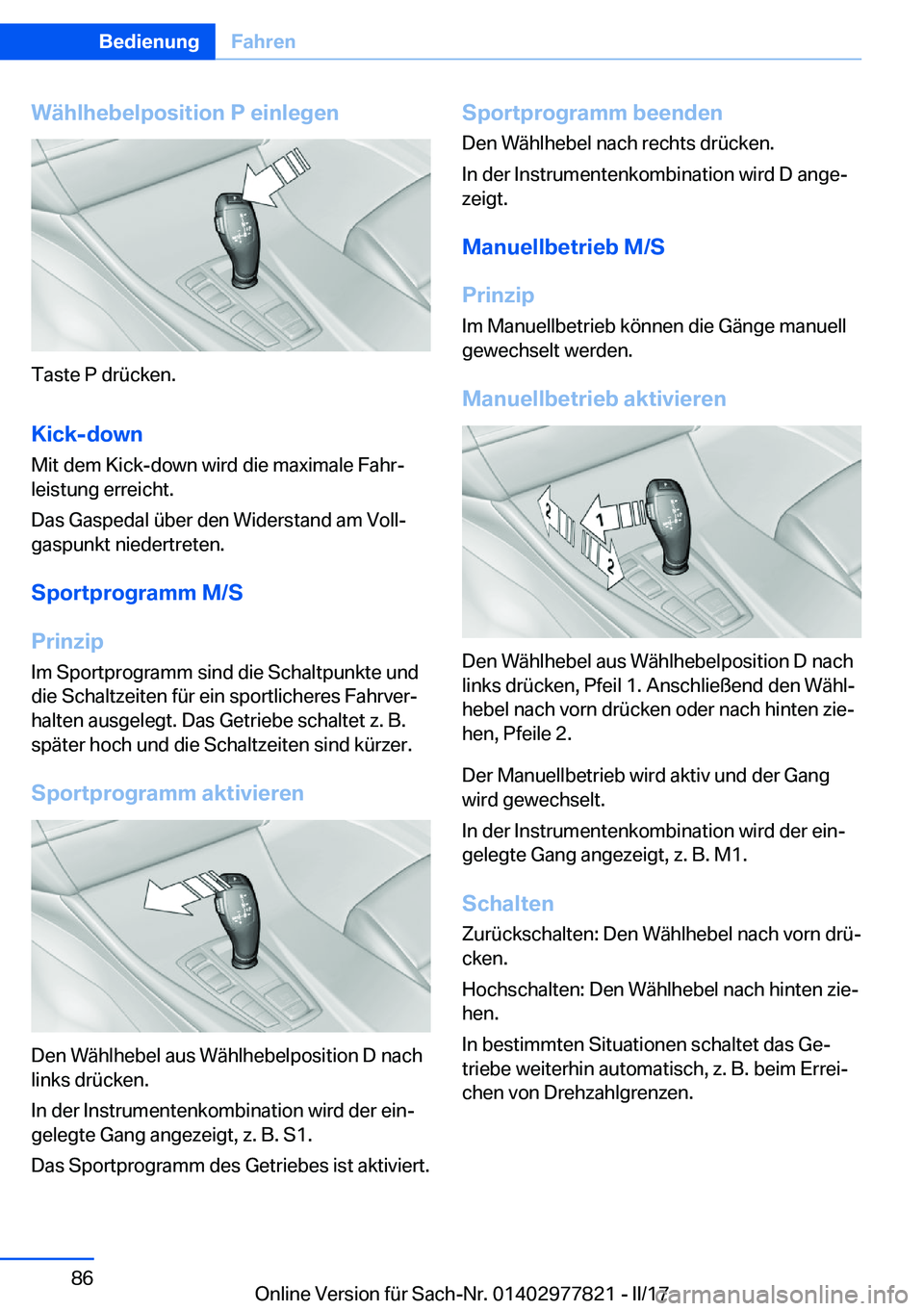 BMW X3 2017  Betriebsanleitungen (in German) �W�