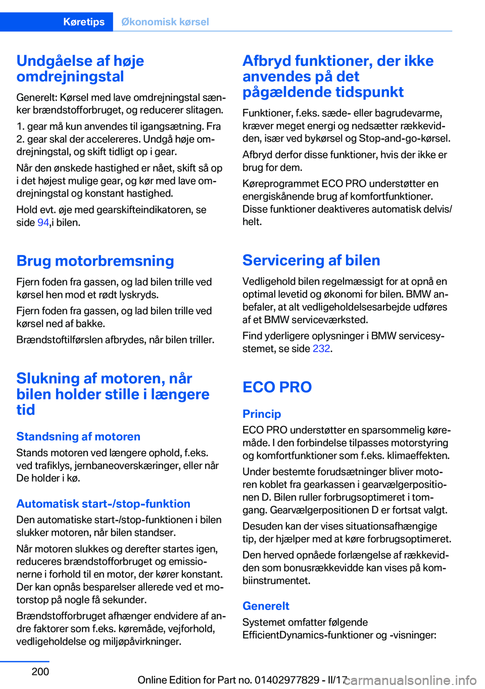 BMW X3 2017  InstruktionsbØger (in Danish) �U�n�d�g�å�e�l�s�e��a�f��h�