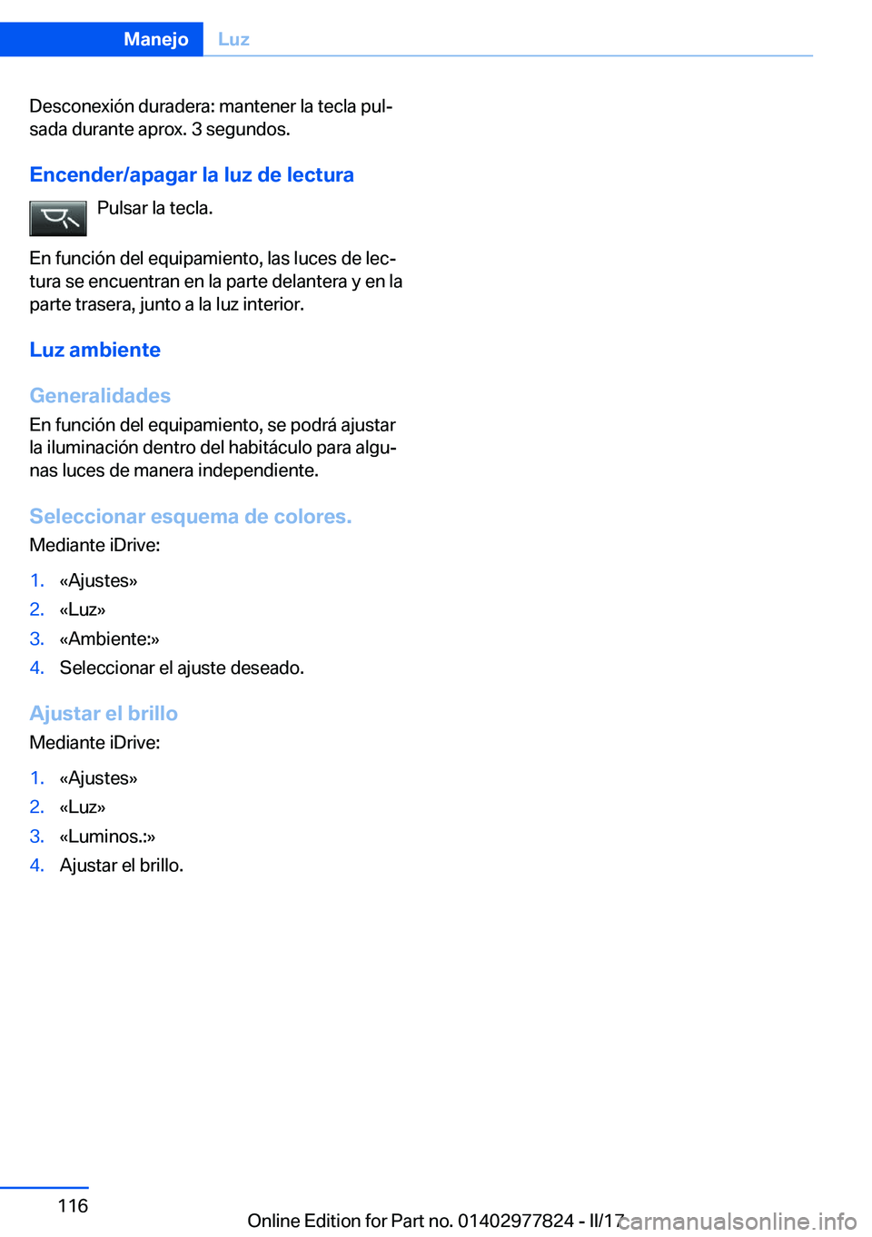 BMW X3 2017  Manuales de Empleo (in Spanish) �D�e�s�c�o�n�e�x�i�