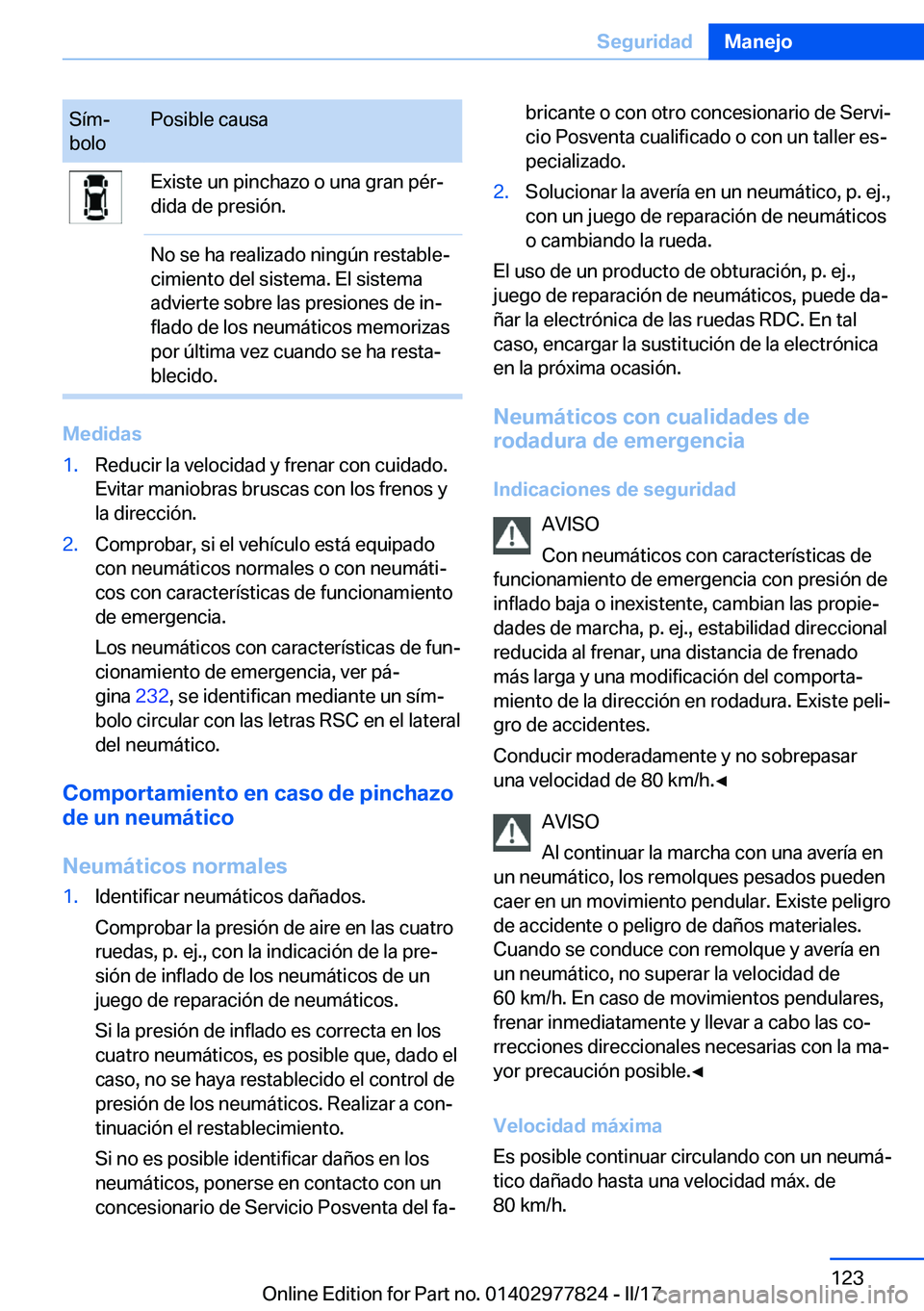 BMW X3 2017  Manuales de Empleo (in Spanish) �S�