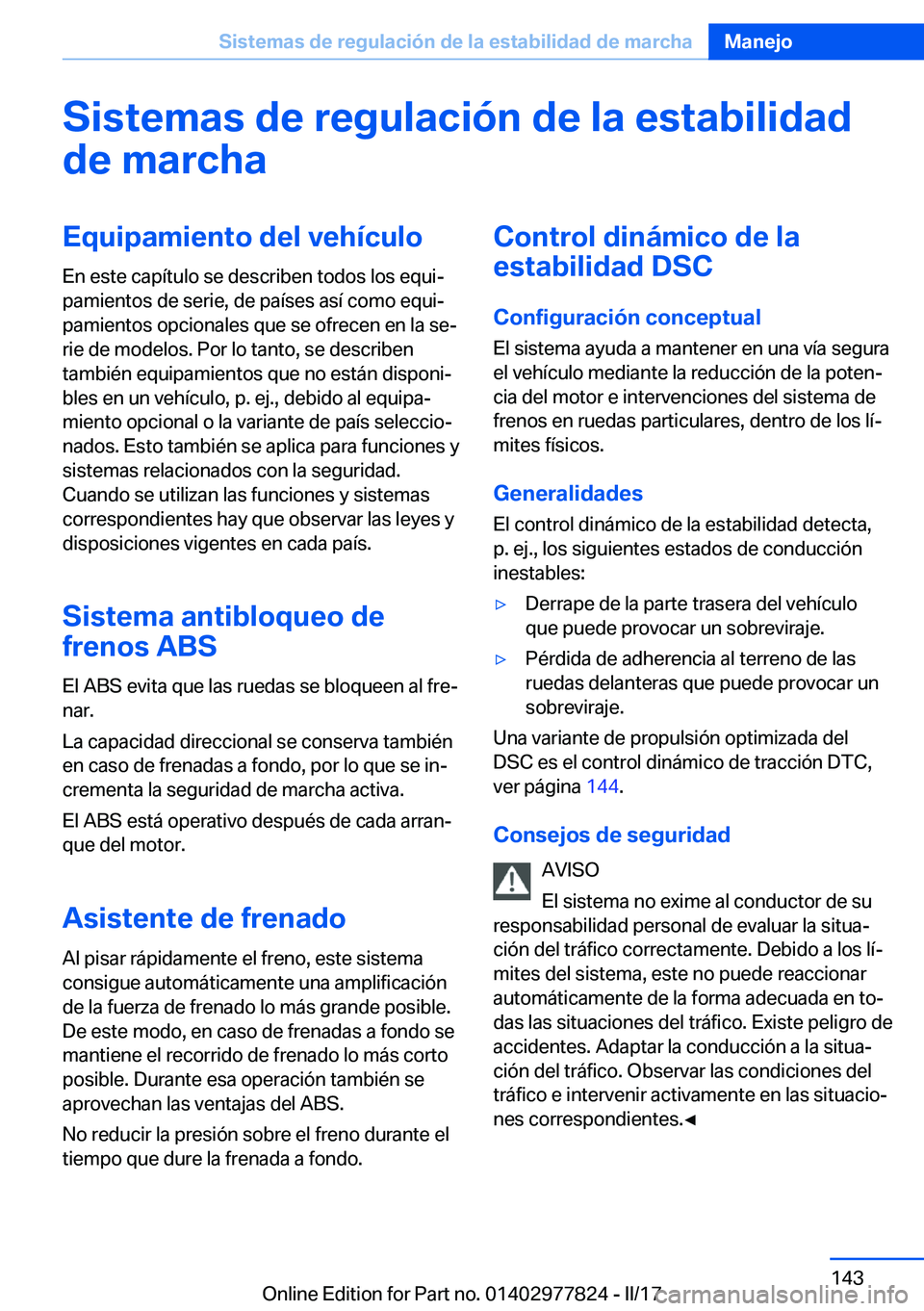 BMW X3 2017  Manuales de Empleo (in Spanish) �S�i�s�t�e�m�a�s��d�e��r�e�g�u�l�a�c�i�