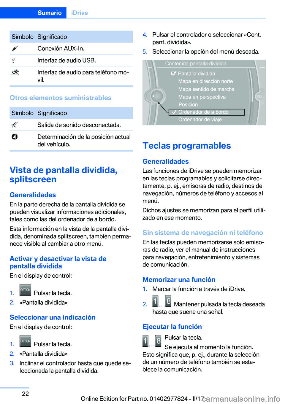 BMW X3 2017  Manuales de Empleo (in Spanish) �S�