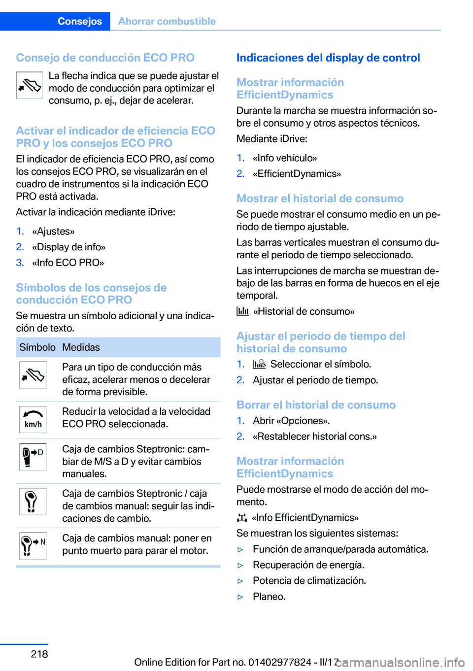 BMW X3 2017  Manuales de Empleo (in Spanish) �C�o�n�s�e�j�o��d�e��c�o�n�d�u�c�c�i�
