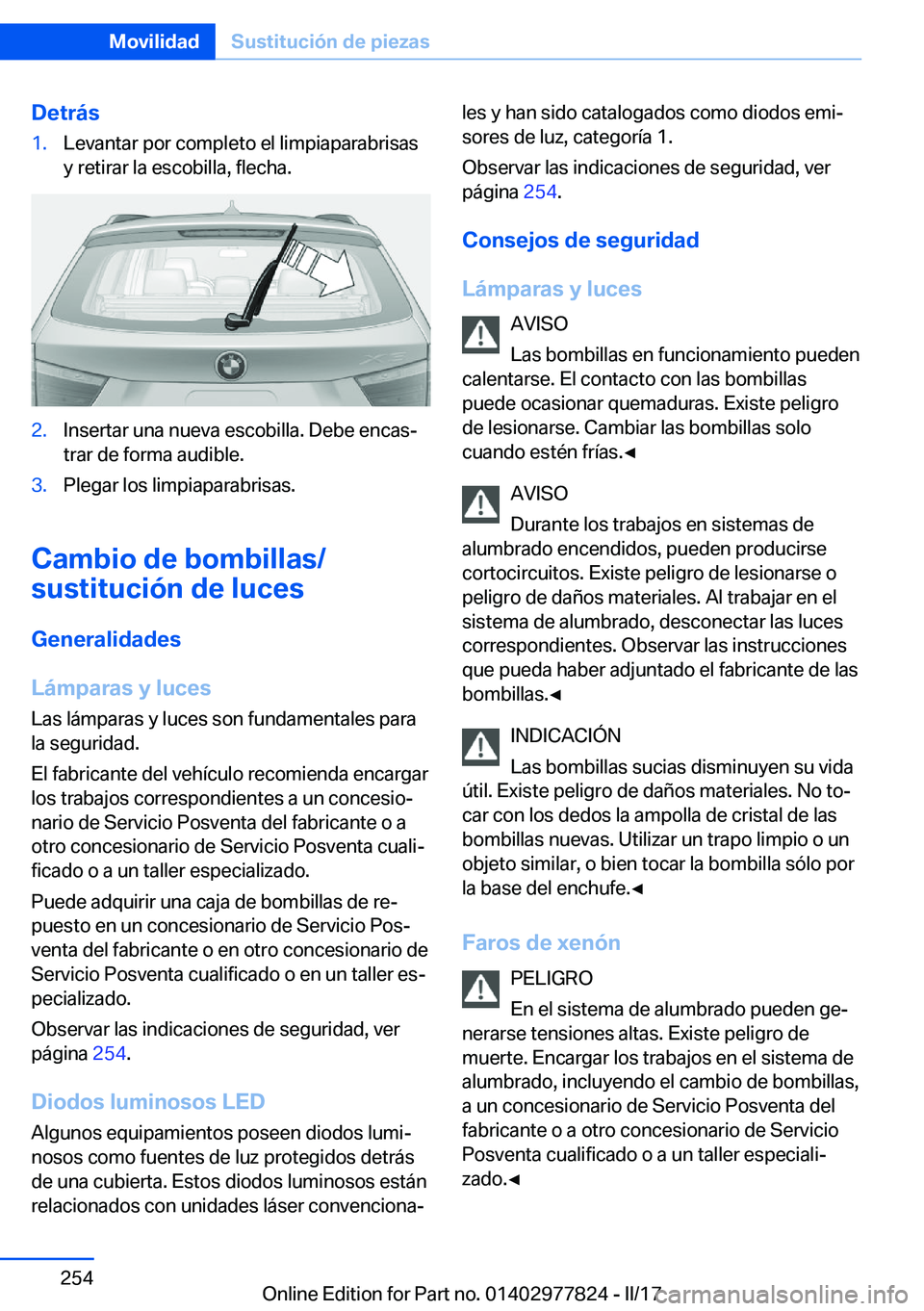 BMW X3 2017  Manuales de Empleo (in Spanish) �D�e�t�r�