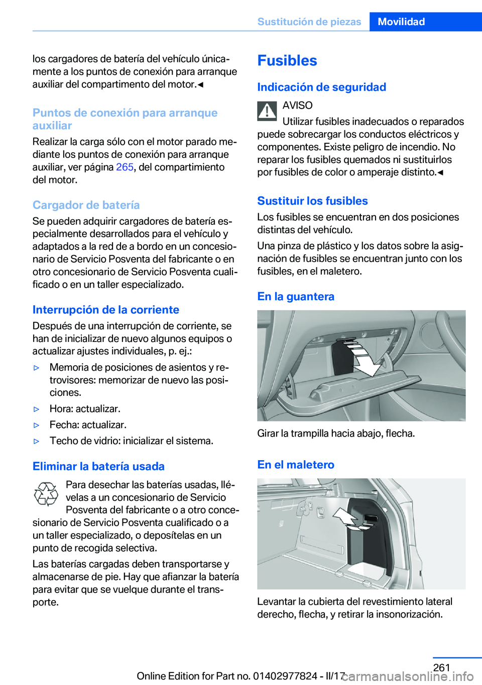 BMW X3 2017  Manuales de Empleo (in Spanish) �l�o�s� �c�a�r�g�a�d�o�r�e�s� �d�e� �b�a�t�e�r�