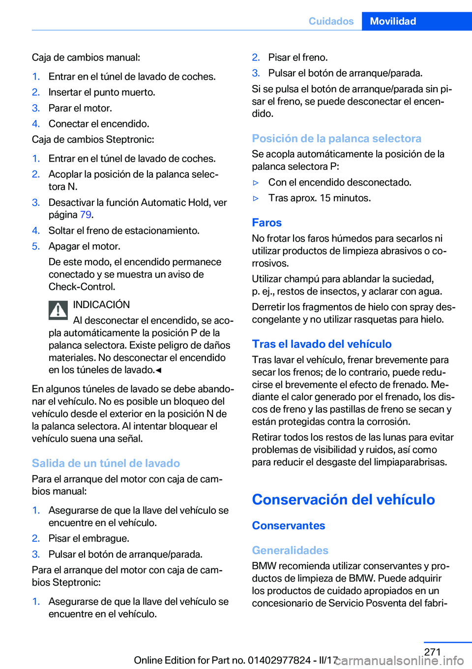 BMW X3 2017  Manuales de Empleo (in Spanish) �C�a�j�a� �d�e� �c�a�m�b�i�o�s� �m�a�n�u�a�l�:�1�.�E�n�t�r�a�r� �e�n� �e�l� �t�