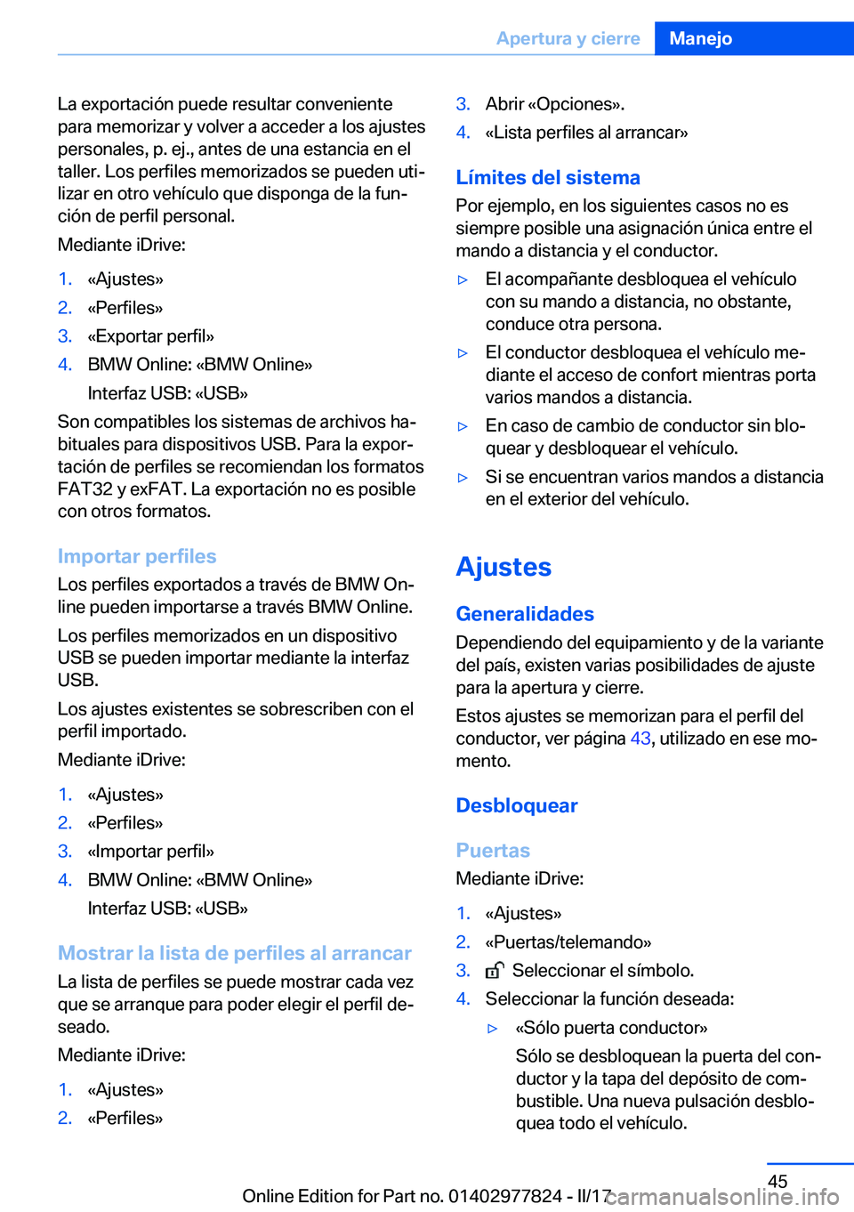 BMW X3 2017  Manuales de Empleo (in Spanish) �L�a� �e�x�p�o�r�t�a�c�i�