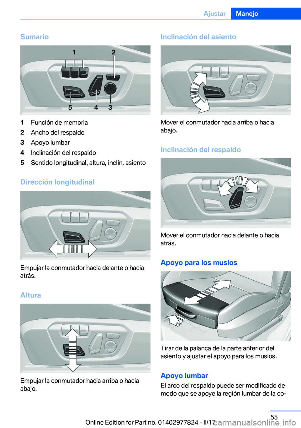 BMW X3 2017  Manuales de Empleo (in Spanish) �S�u�m�a�r�i�o�1�F�u�n�c�i�
