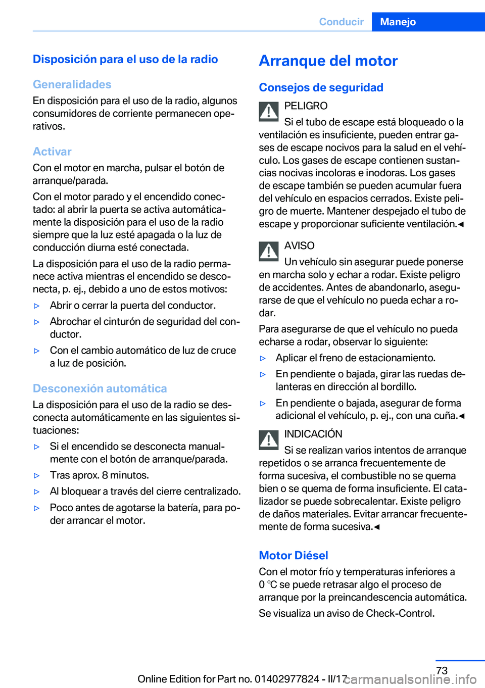 BMW X3 2017  Manuales de Empleo (in Spanish) �D�i�s�p�o�s�i�c�i�